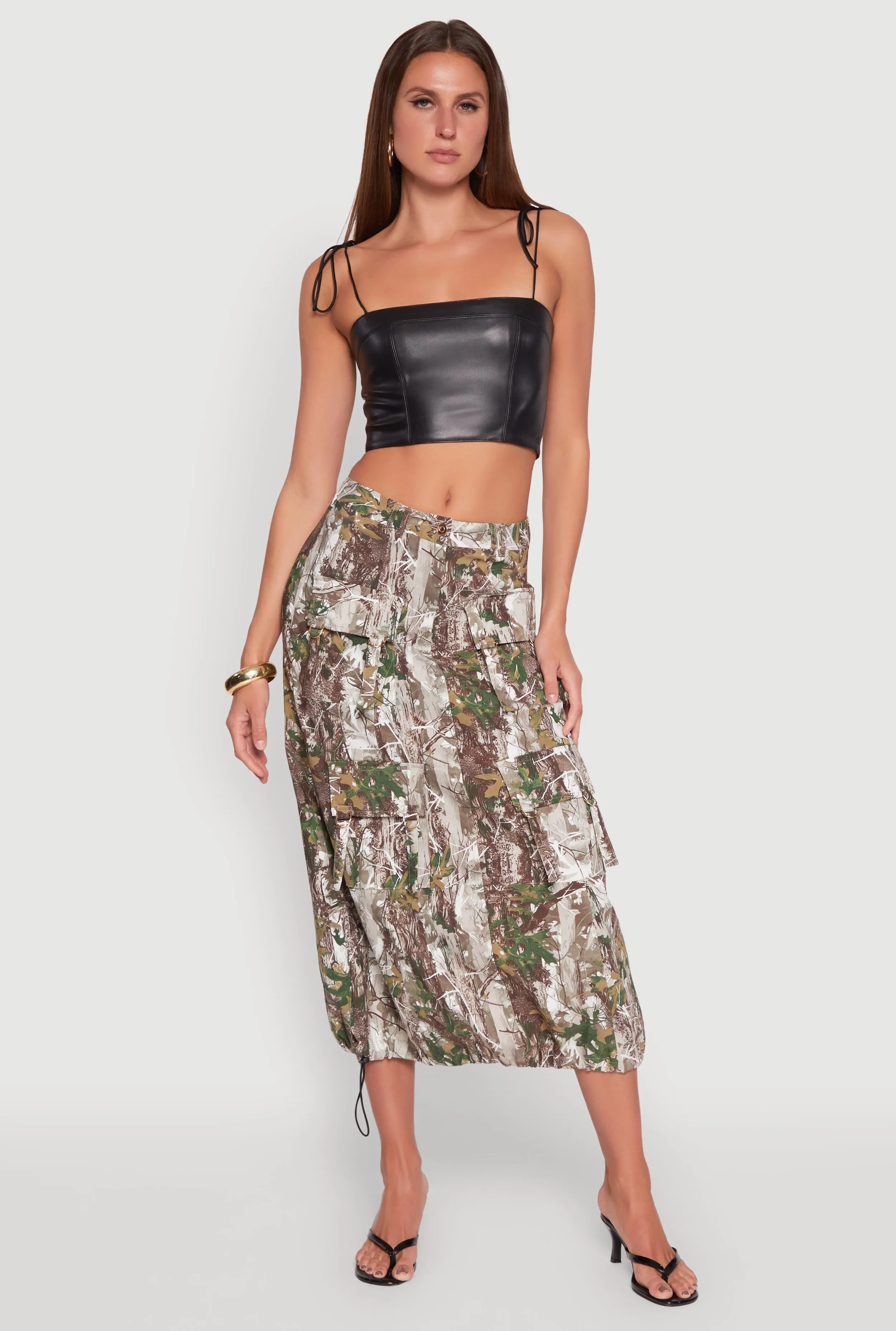 Hunter Camo Hyperstretch Cargo Maxi Skirt sold by Rainbow