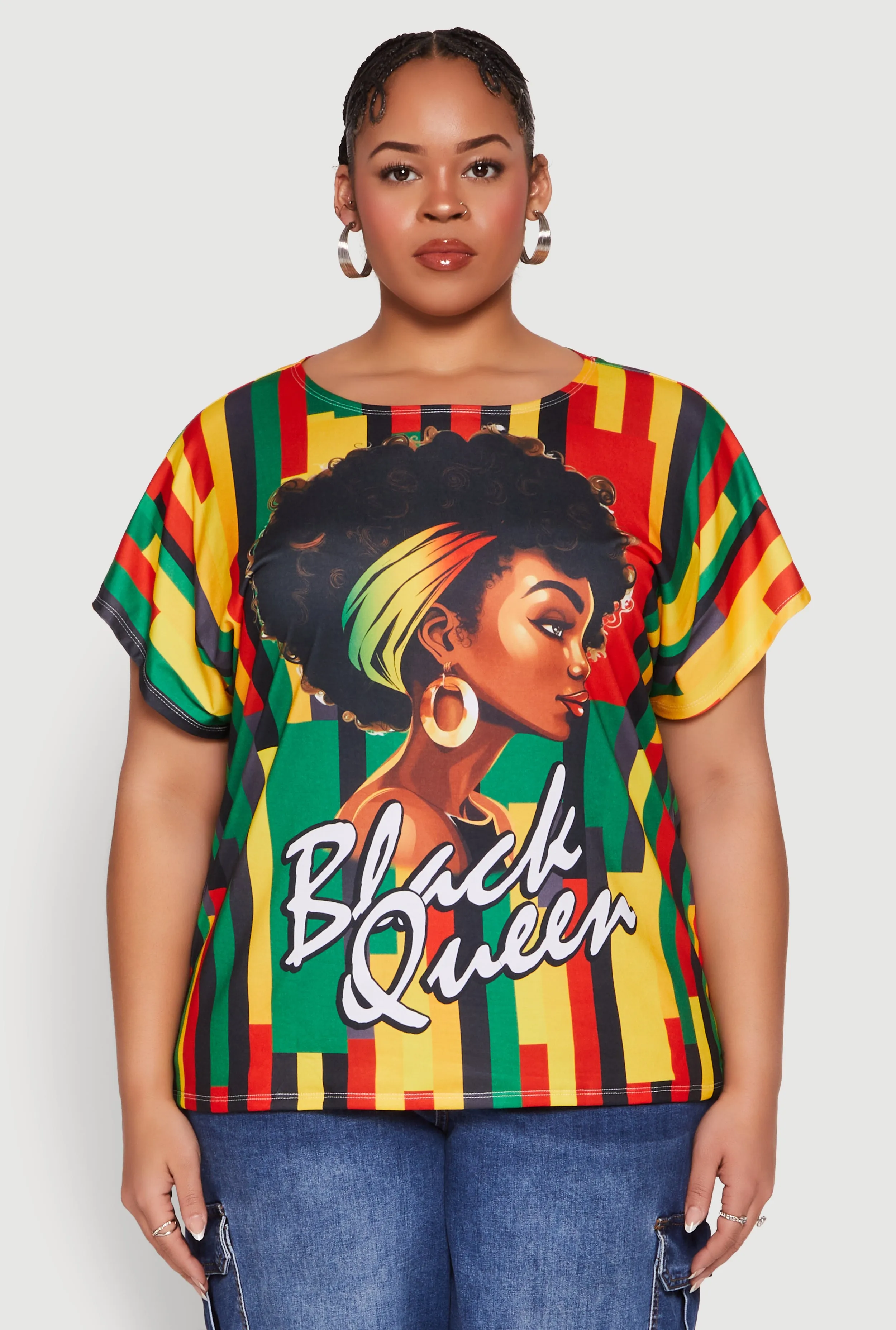 Plus Size Black Queen Graphic Tee sold by Rainbow product image thumbnail 2