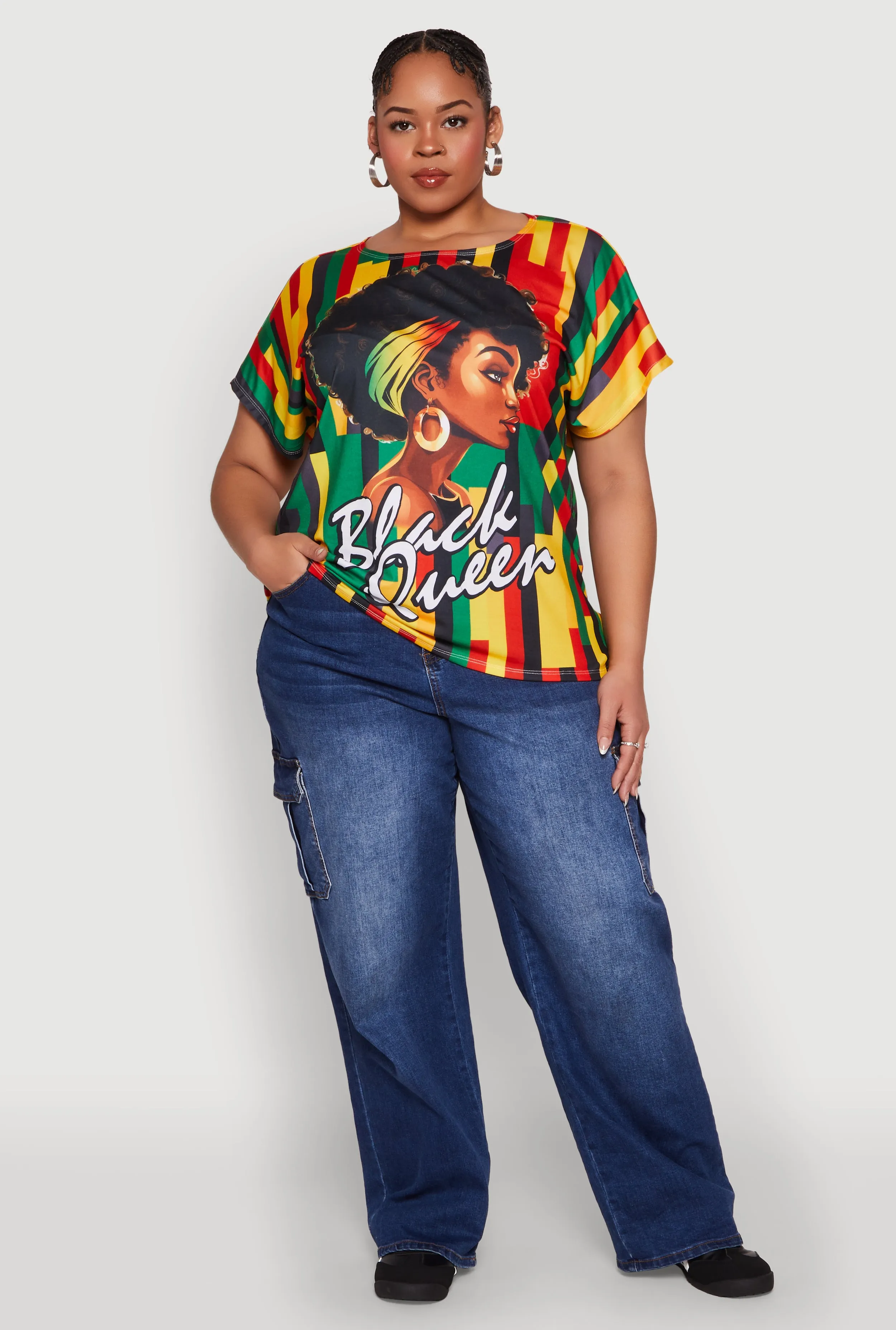 Plus Size Black Queen Graphic Tee sold by Rainbow product image thumbnail 3