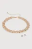 Cubic Zirconia Geometric Necklace and Stud Earrings sold by Rainbow