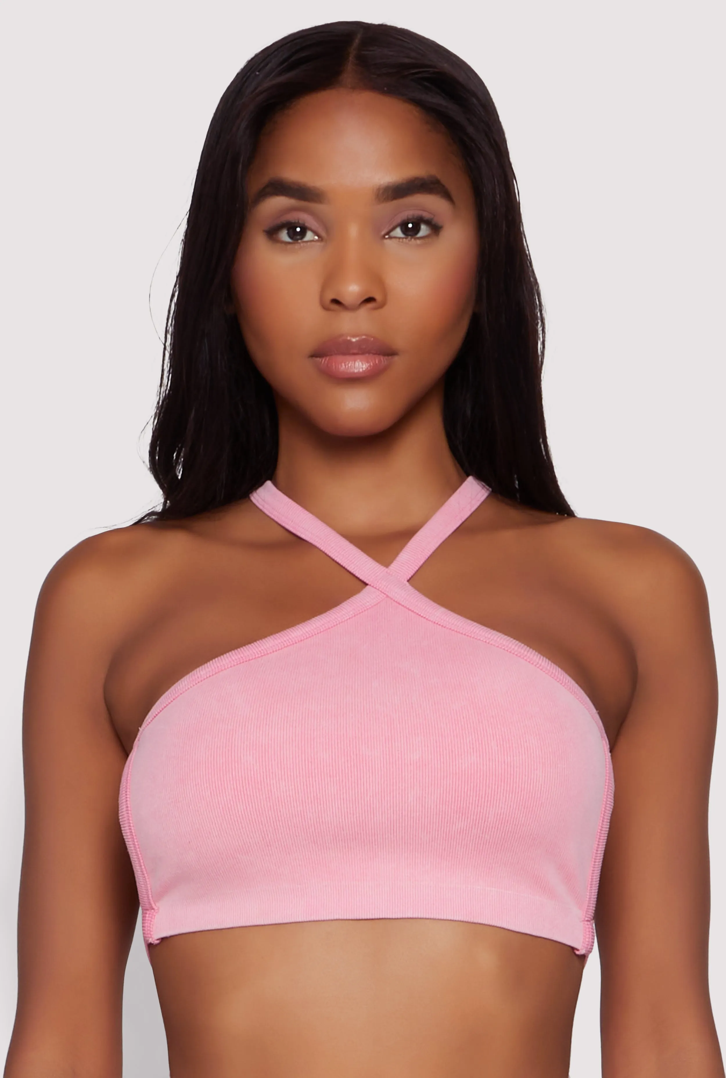Seamless Caged Open Back Crop Top sold by Rainbow