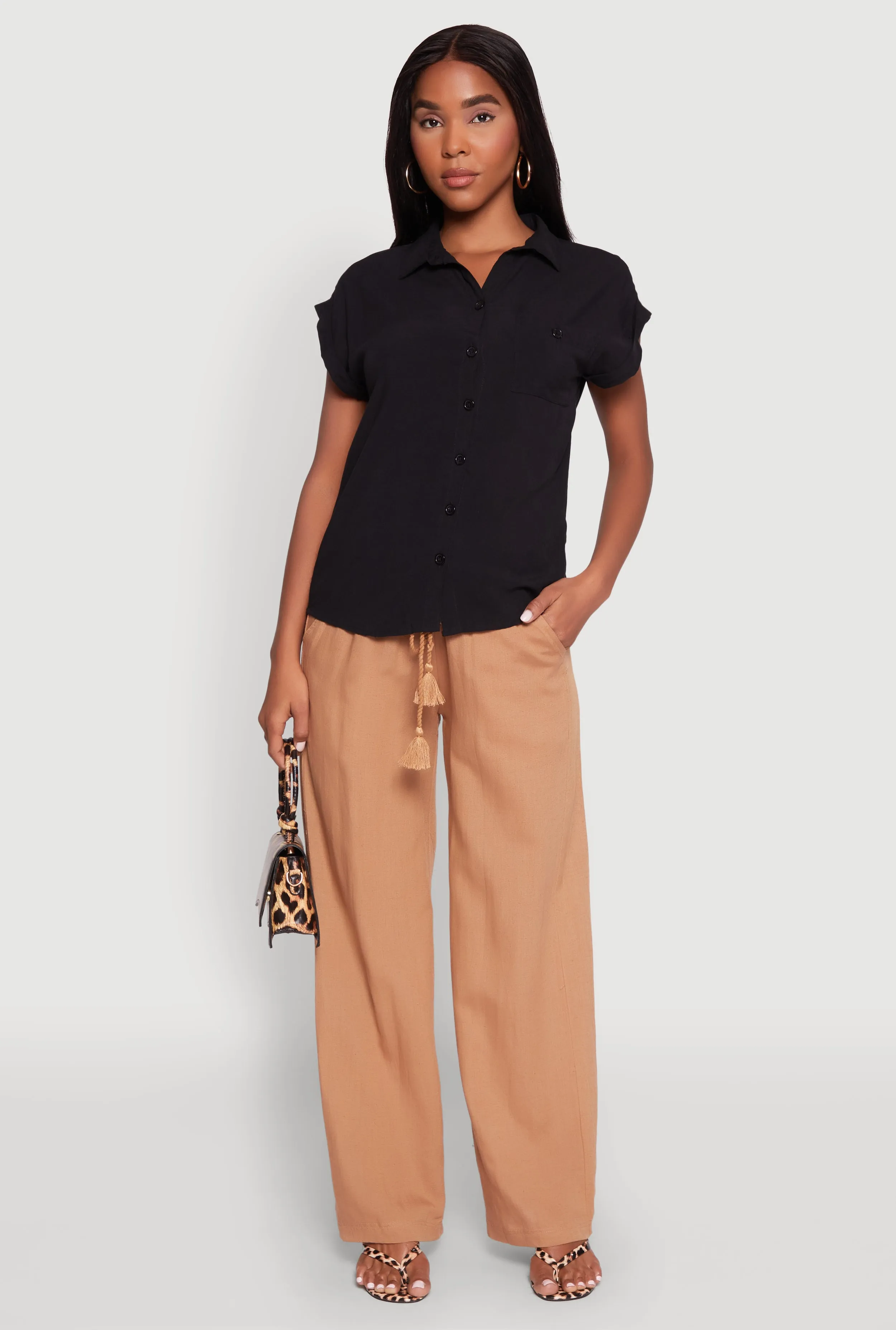 Linen High Waisted Pants sold by Rainbow