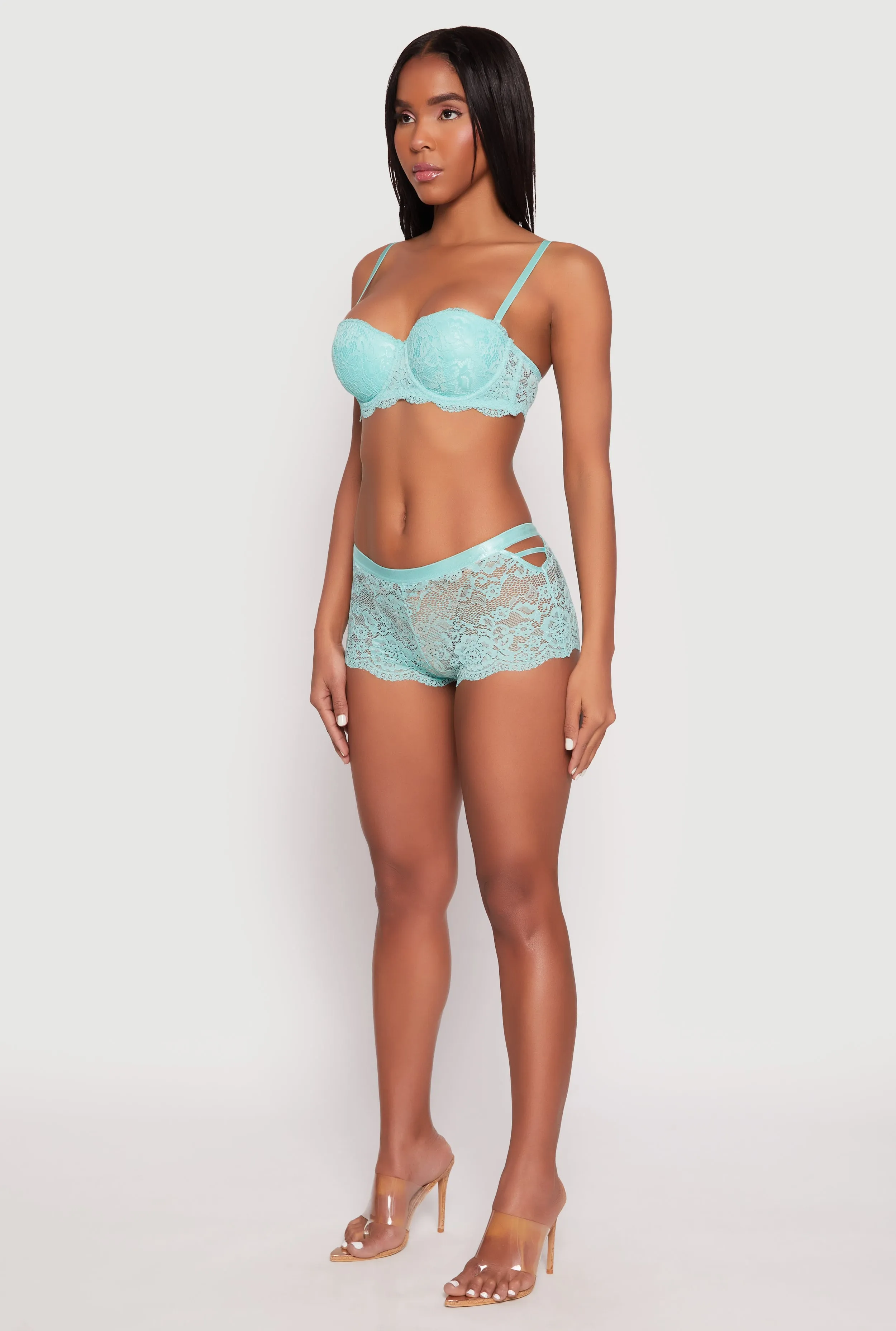 Floral Patterned Lace Balconette Bra | Converts to Strapless sold by Rainbow product image thumbnail 3