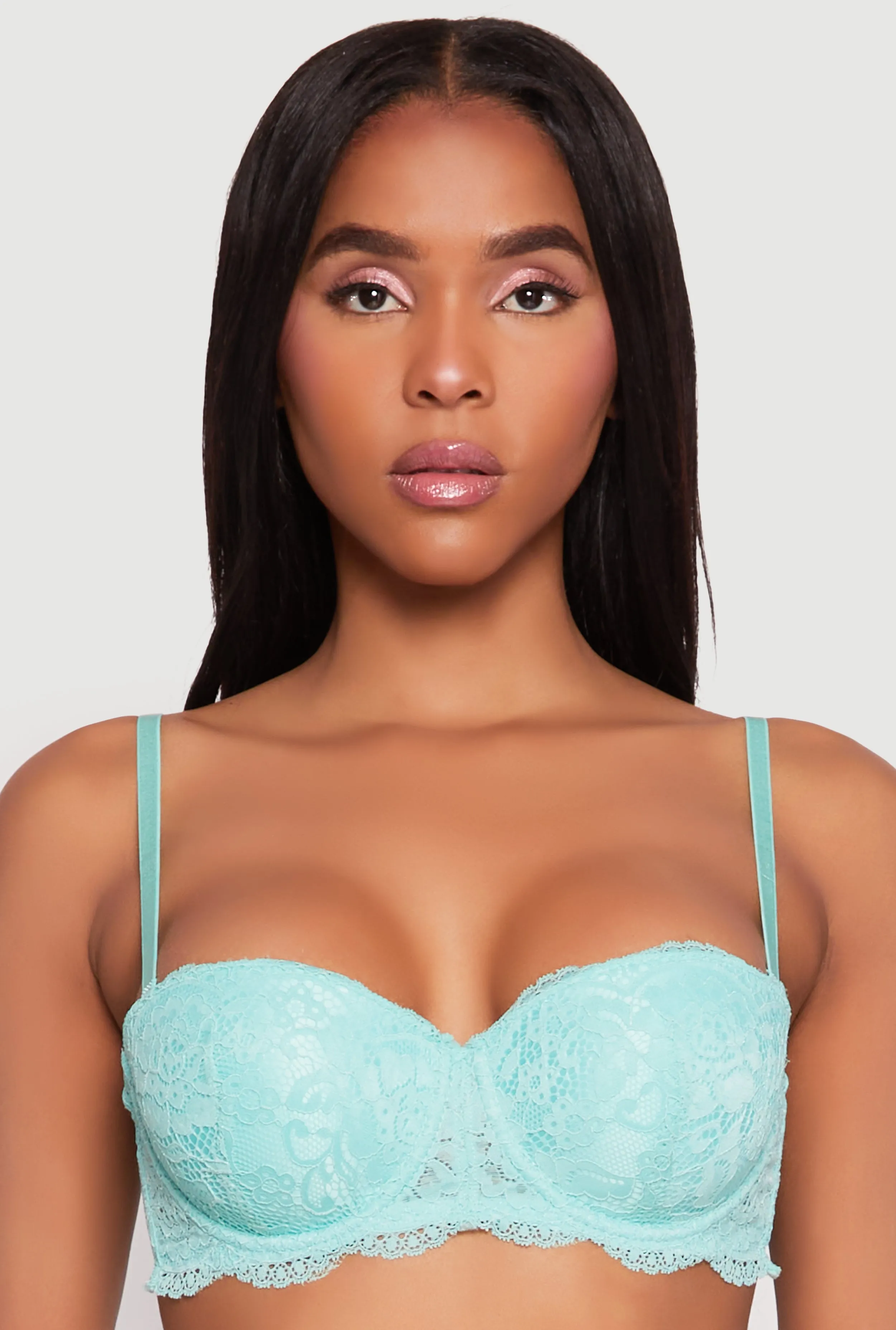 Floral Patterned Lace Balconette Bra | Converts to Strapless sold by Rainbow