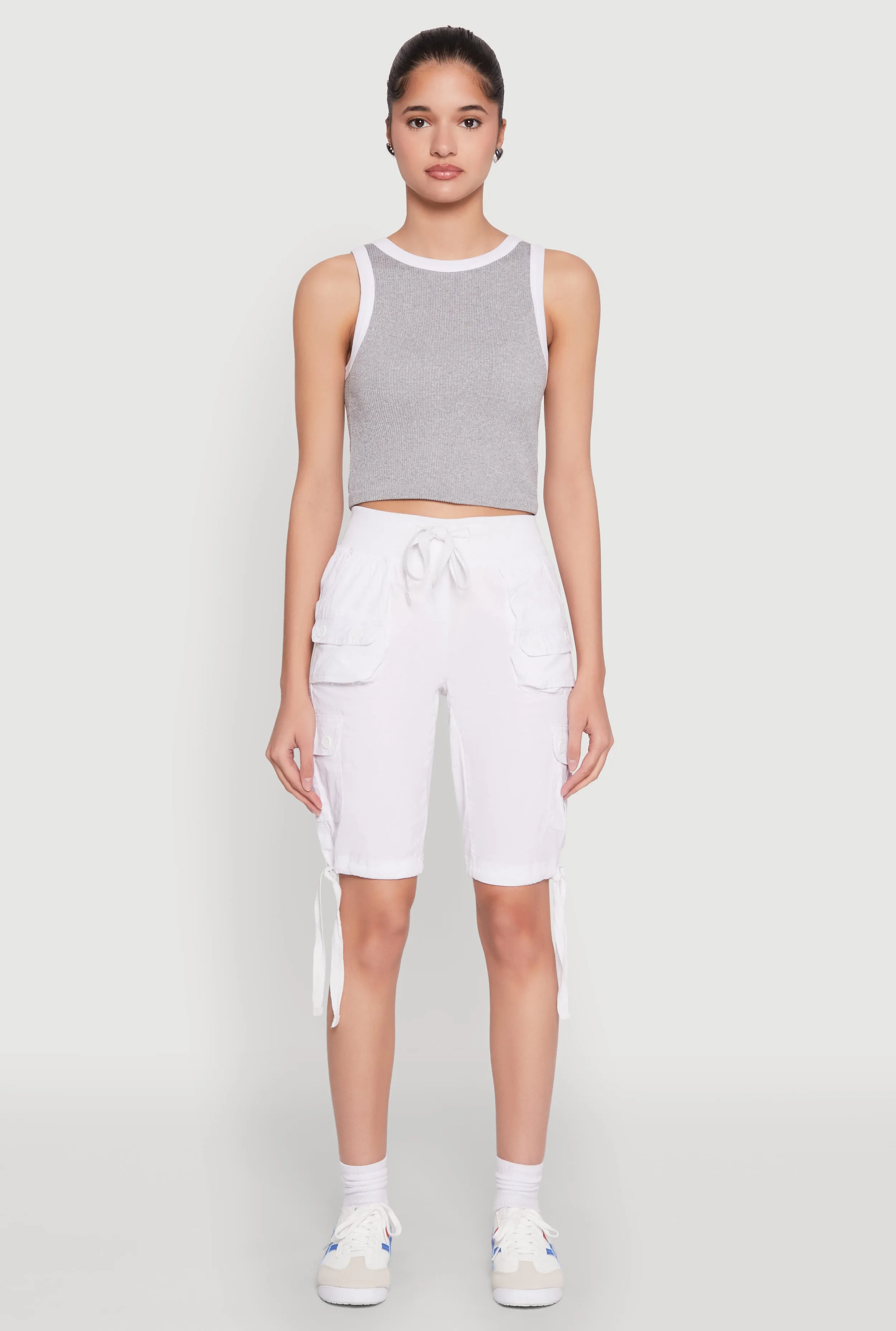 Drawstring Hem Cargo Pocket Bermuda Shorts sold by Rainbow product image thumbnail 2