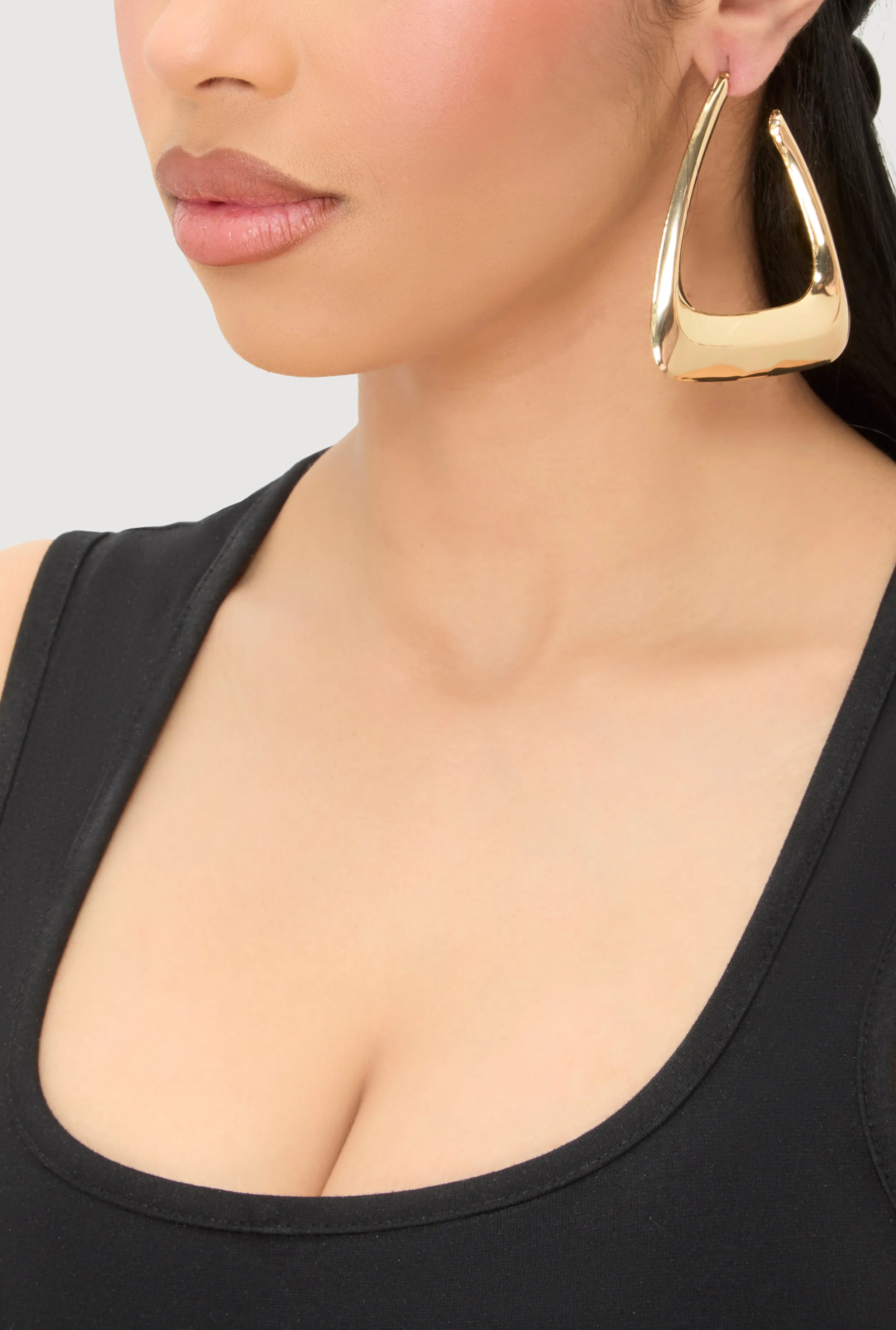 Metallic Triangle Hoop Earrings sold by Rainbow product image thumbnail 2