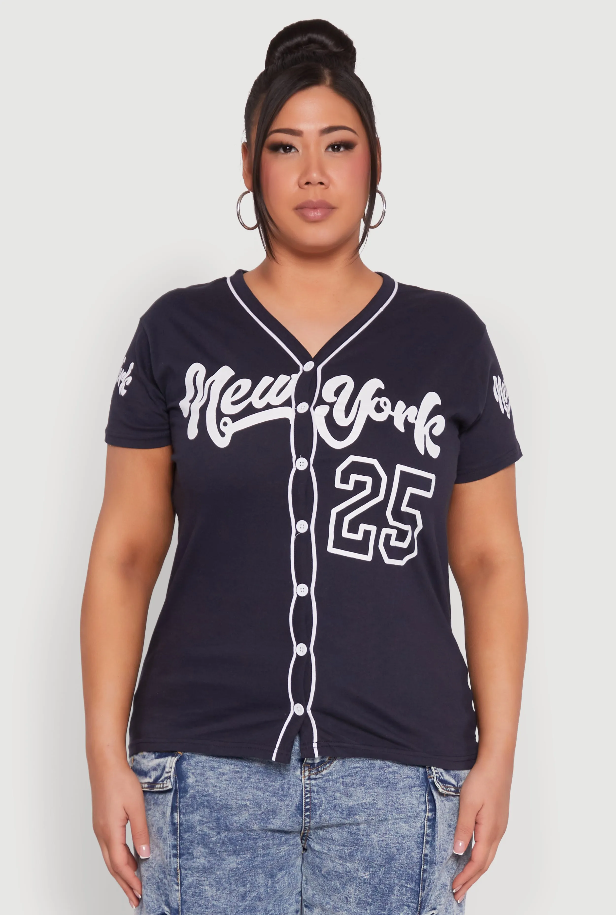 Plus Size New York 25 Graphic Baseball Tee sold by Rainbow product image thumbnail 2