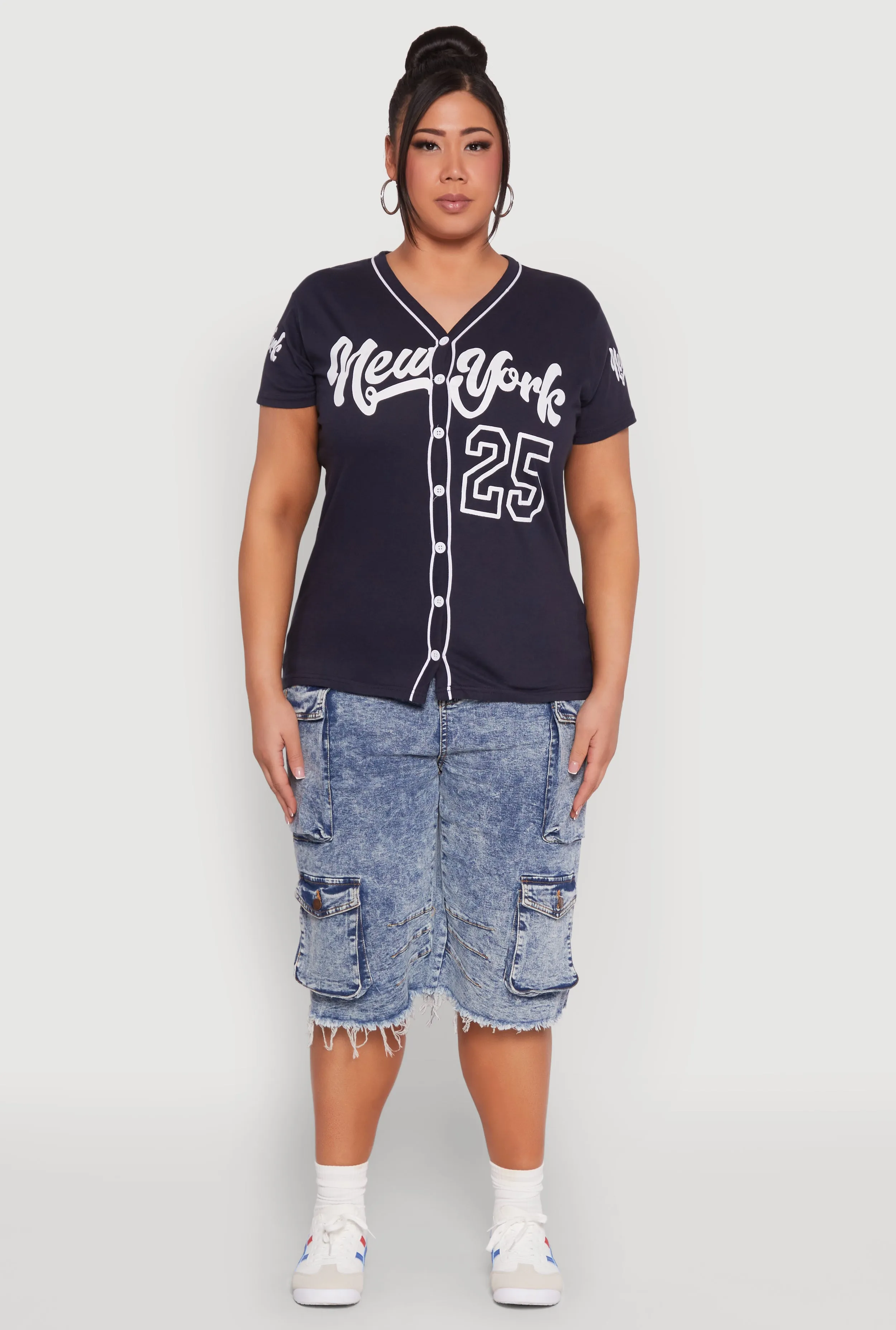 Plus Size New York 25 Graphic Baseball Tee sold by Rainbow product image thumbnail 3