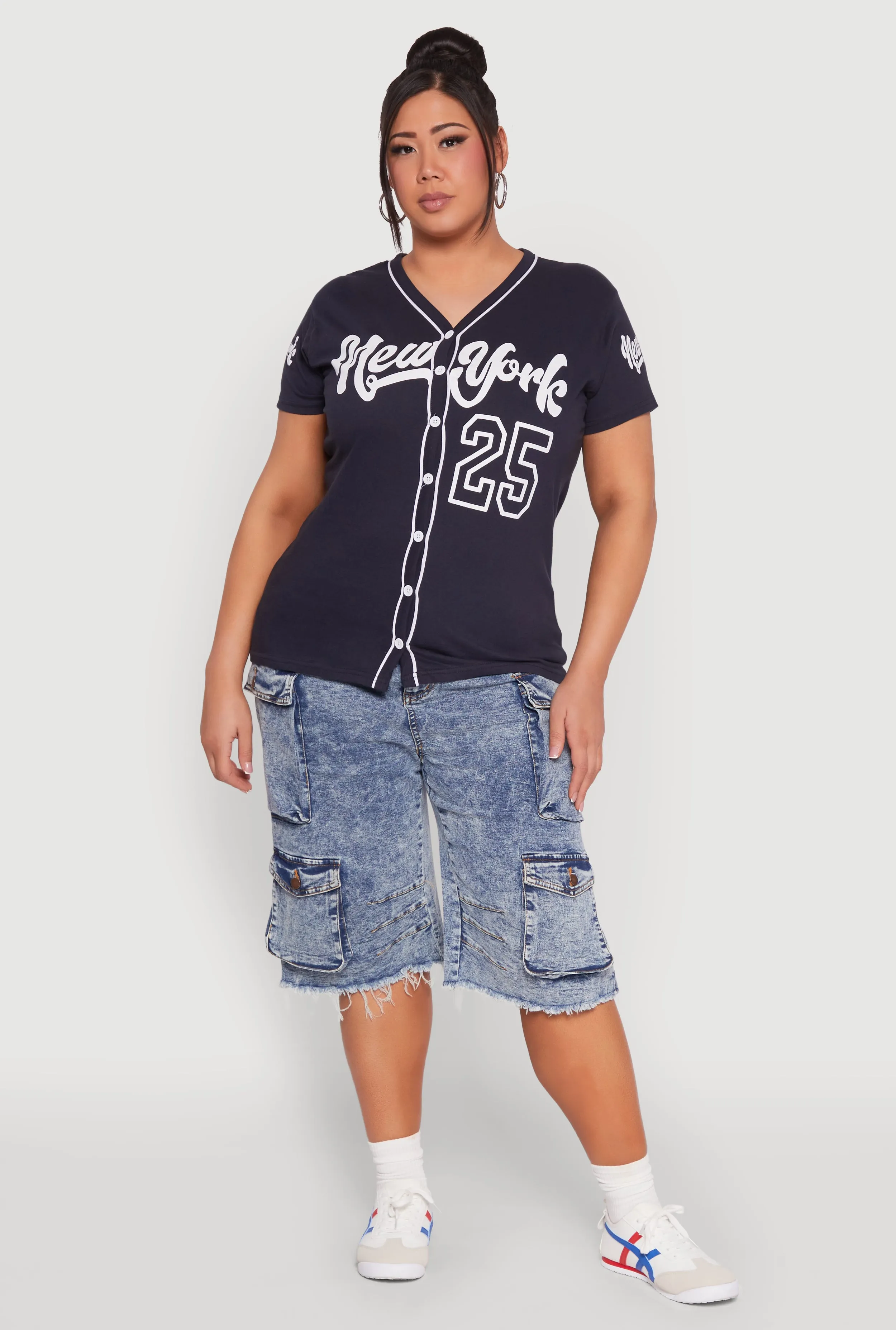 Plus Size New York 25 Graphic Baseball Tee sold by Rainbow