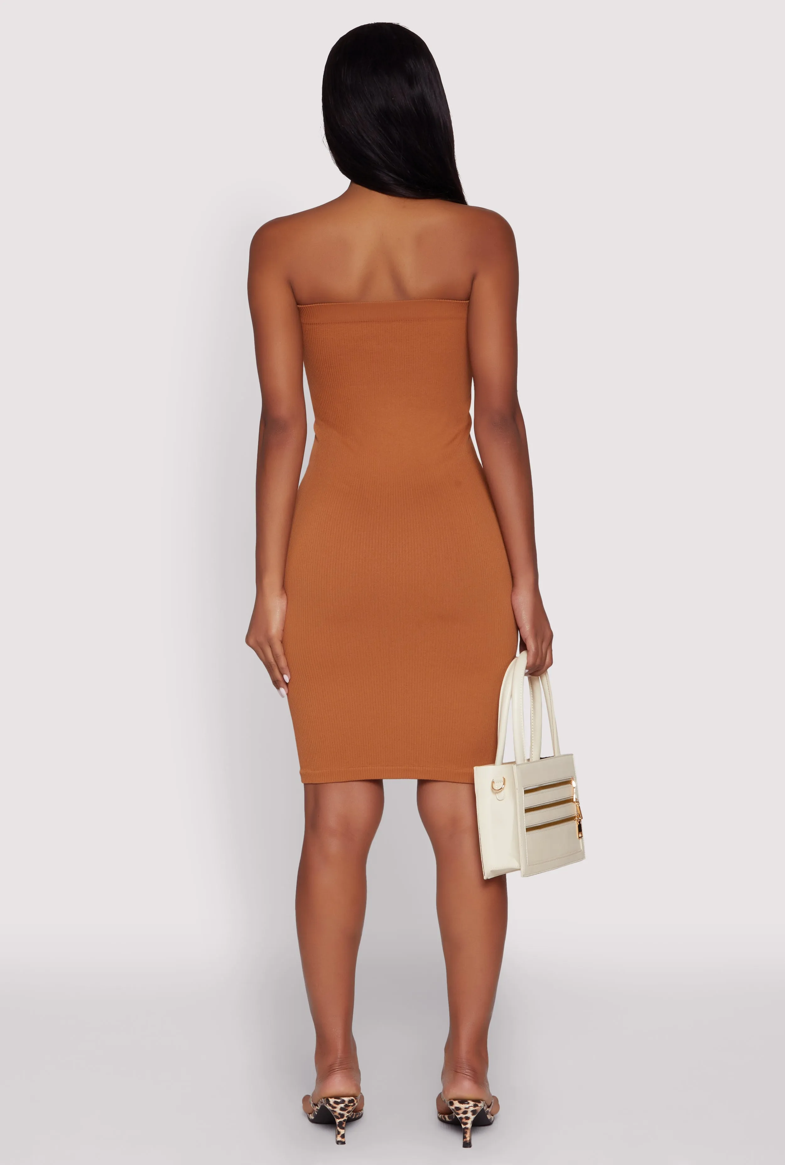 Seamless Rib Knit Tube Midi Dress sold by Rainbow product image thumbnail 5