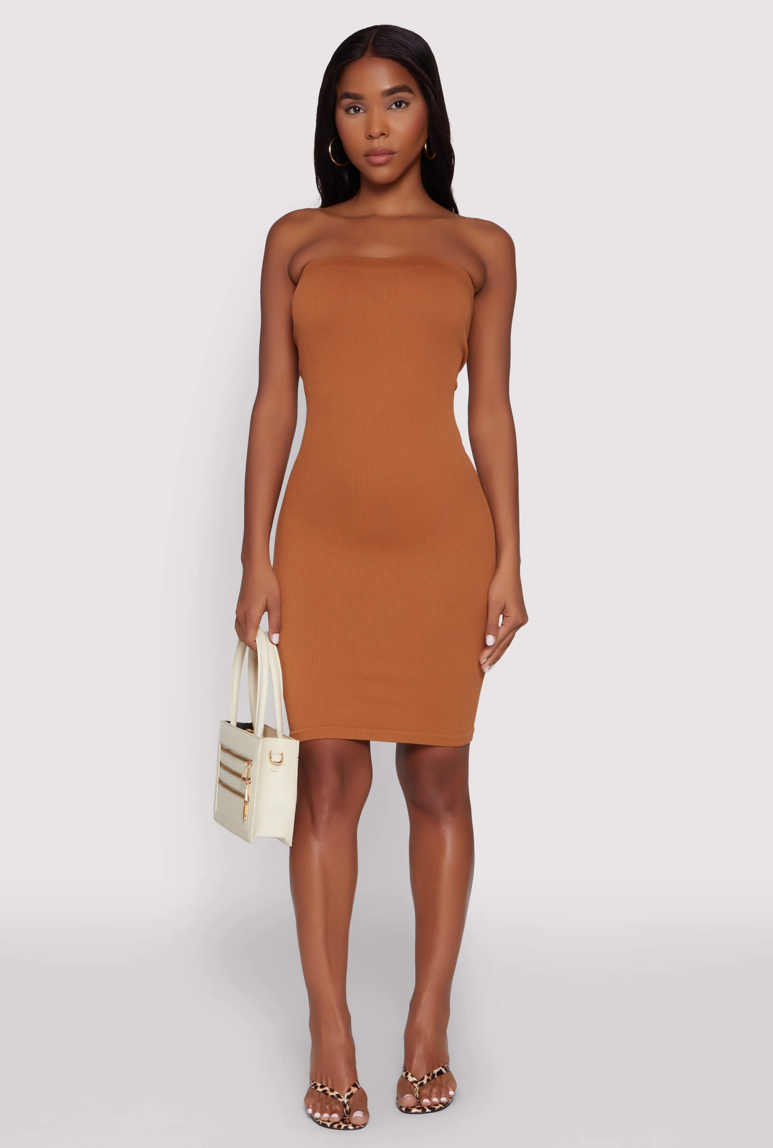 Seamless Rib Knit Tube Midi Dress sold by Rainbow product image thumbnail 2