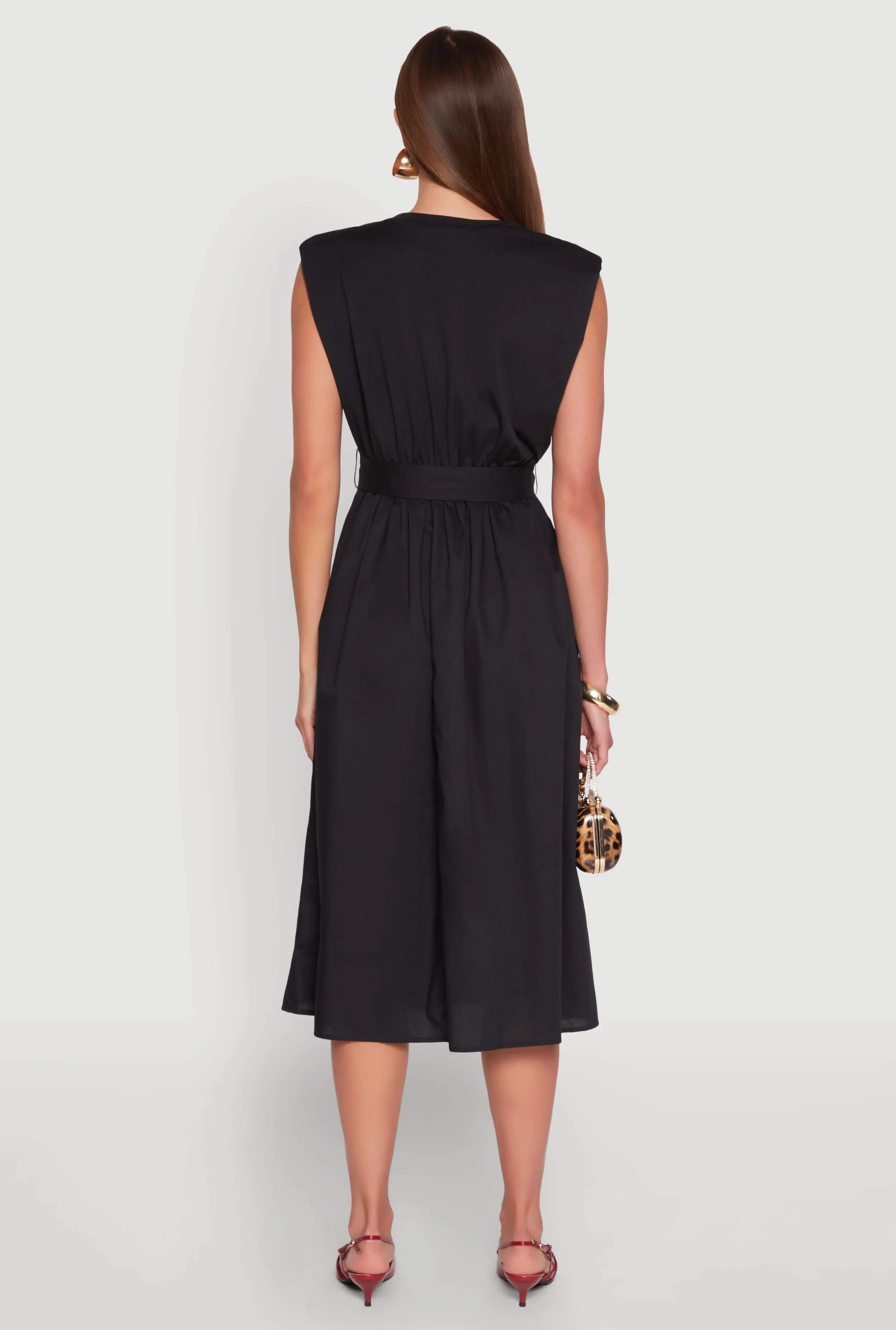 Cap Sleeve Tie Waist Midi Dress sold by Rainbow product image thumbnail 5