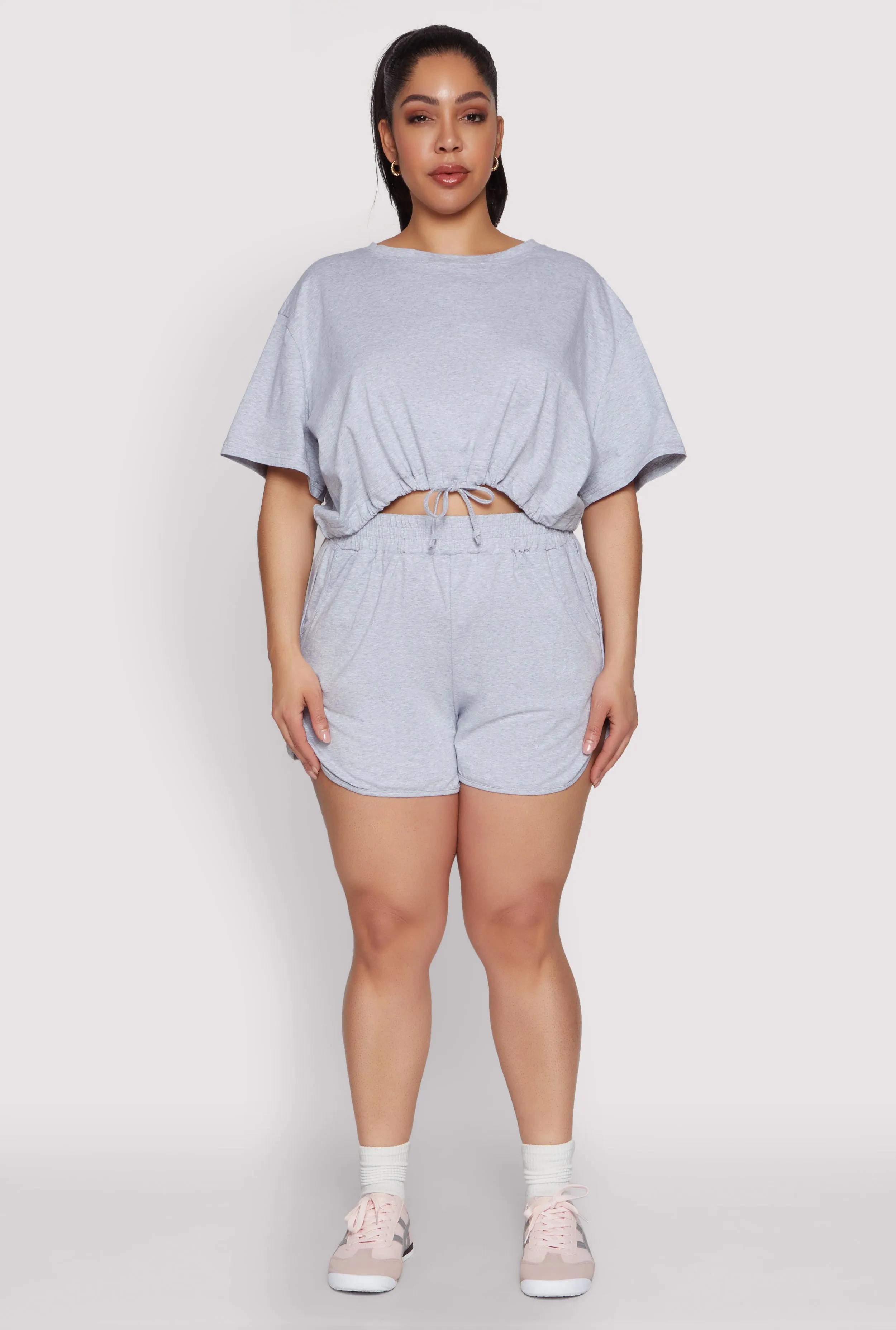 Plus Size Daisy Drawstring Hem Crop Top sold by Rainbow product image thumbnail 2