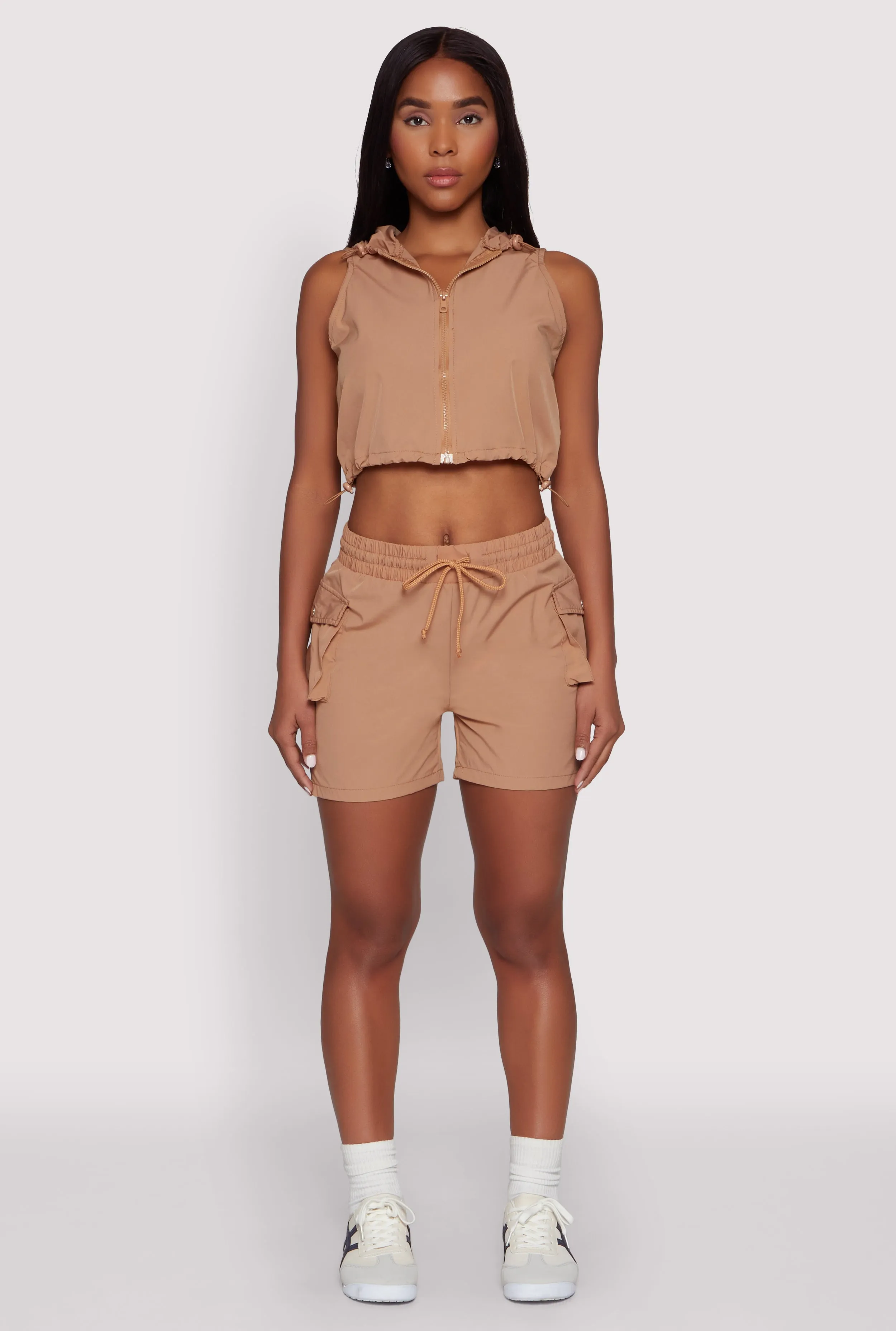 Drawstring Waist Cargo Shorts sold by Rainbow