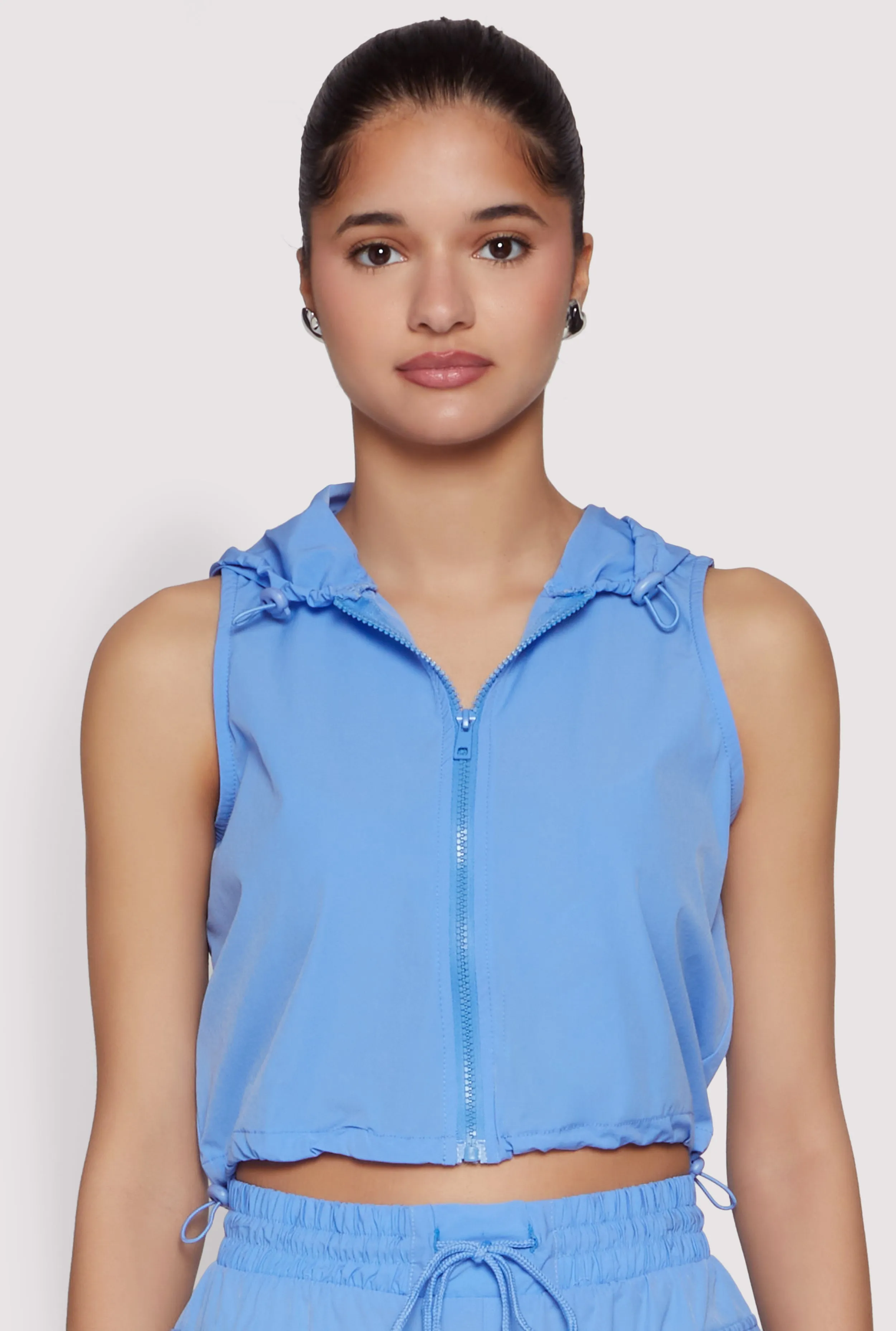 Hooded Drawstring Track Jacket sold by Rainbow