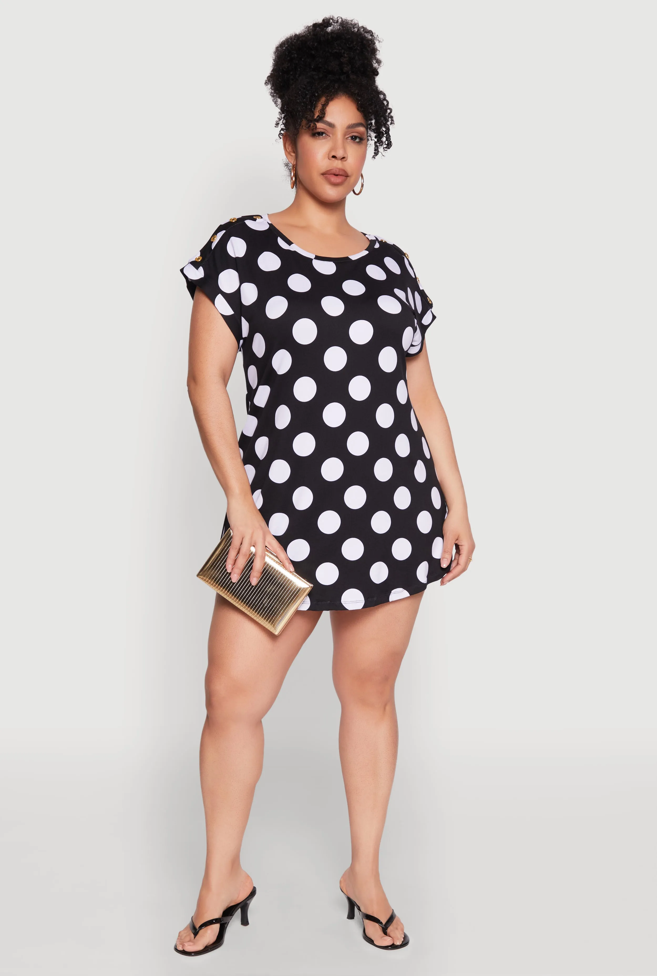 Plus Size Polka Dot Shift Dress sold by Rainbow