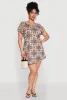 Plus Size Printed Pattern Shift Dress sold by Rainbow