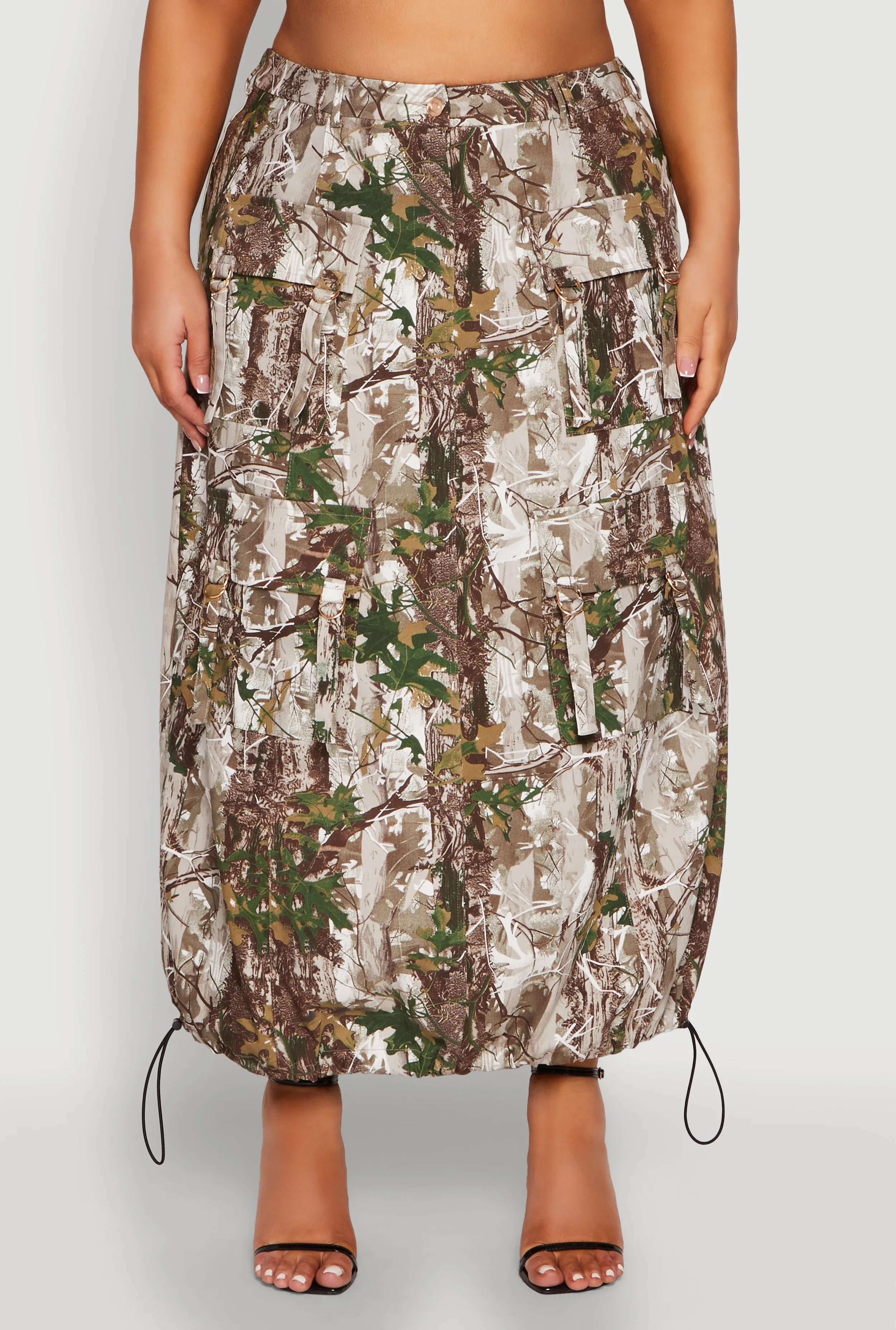 Plus Size Hunter Camo Cargo Maxi Skirt sold by Rainbow product image thumbnail 5