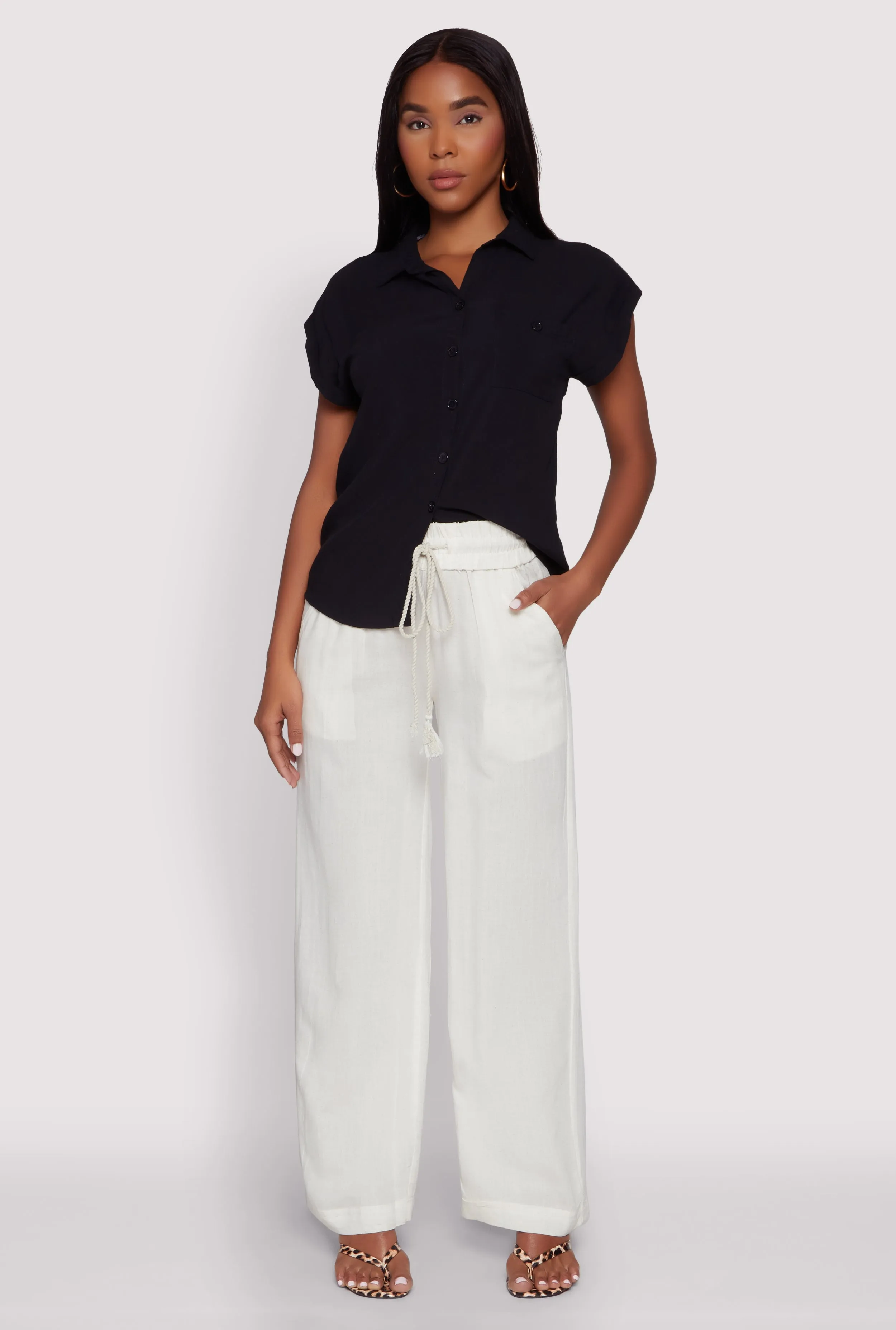 Linen High Waisted Pants sold by Rainbow