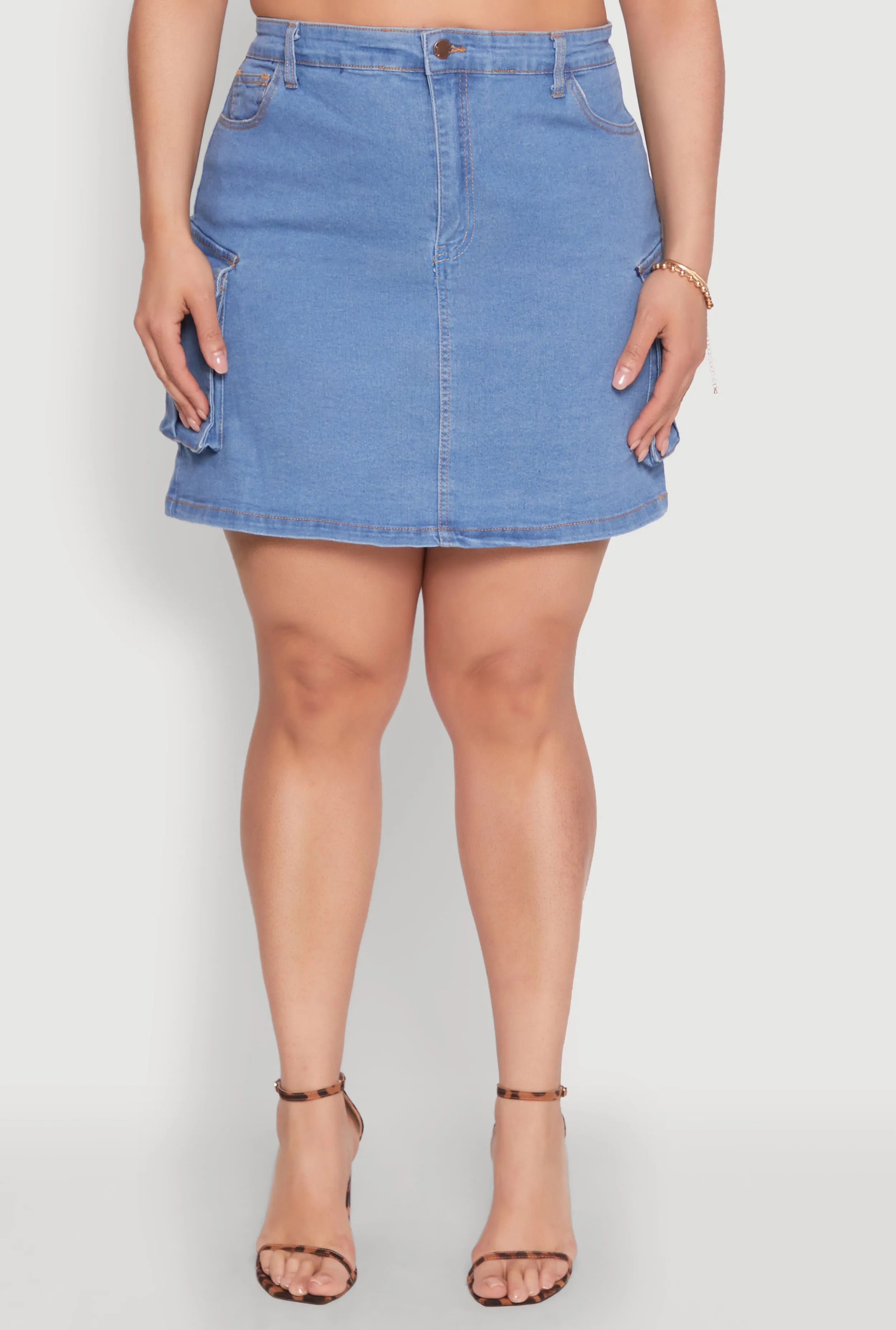 Plus Size Daisy Denim Cargo Skirt sold by Rainbow product image thumbnail 5
