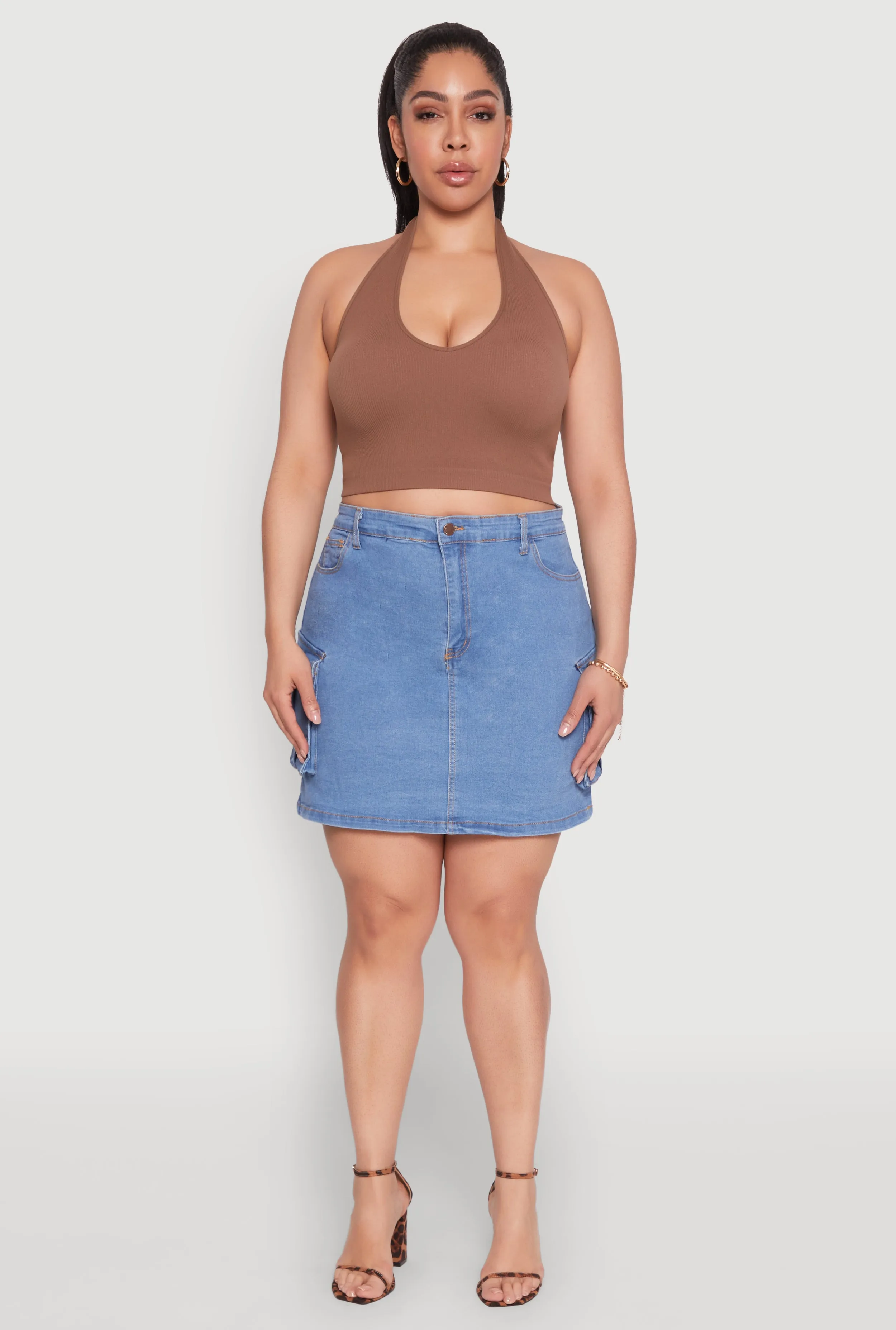 Plus Size Daisy Denim Cargo Skirt sold by Rainbow product image thumbnail 2