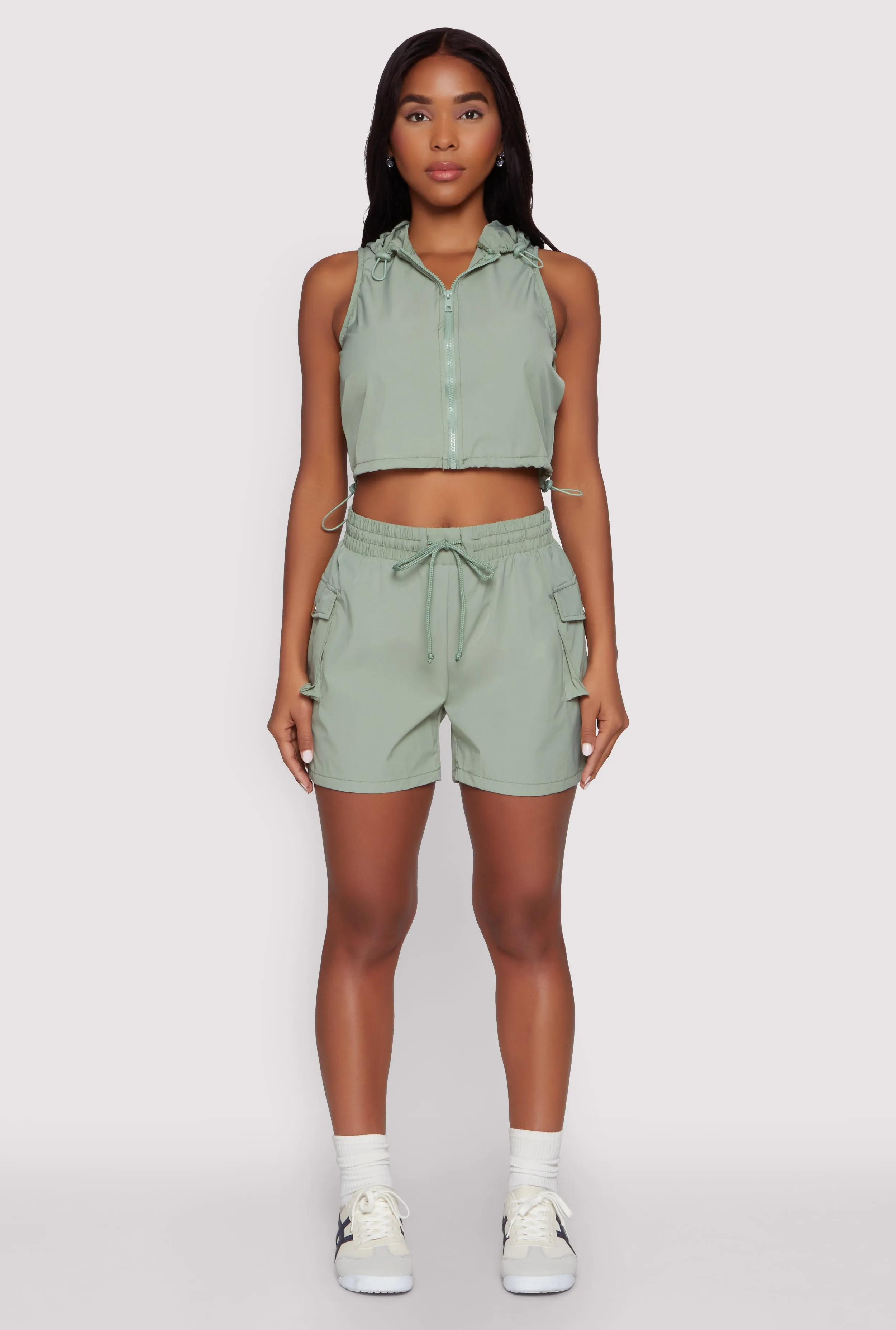 Hooded Drawstring Hem Track Jacket sold by Rainbow product image thumbnail 2