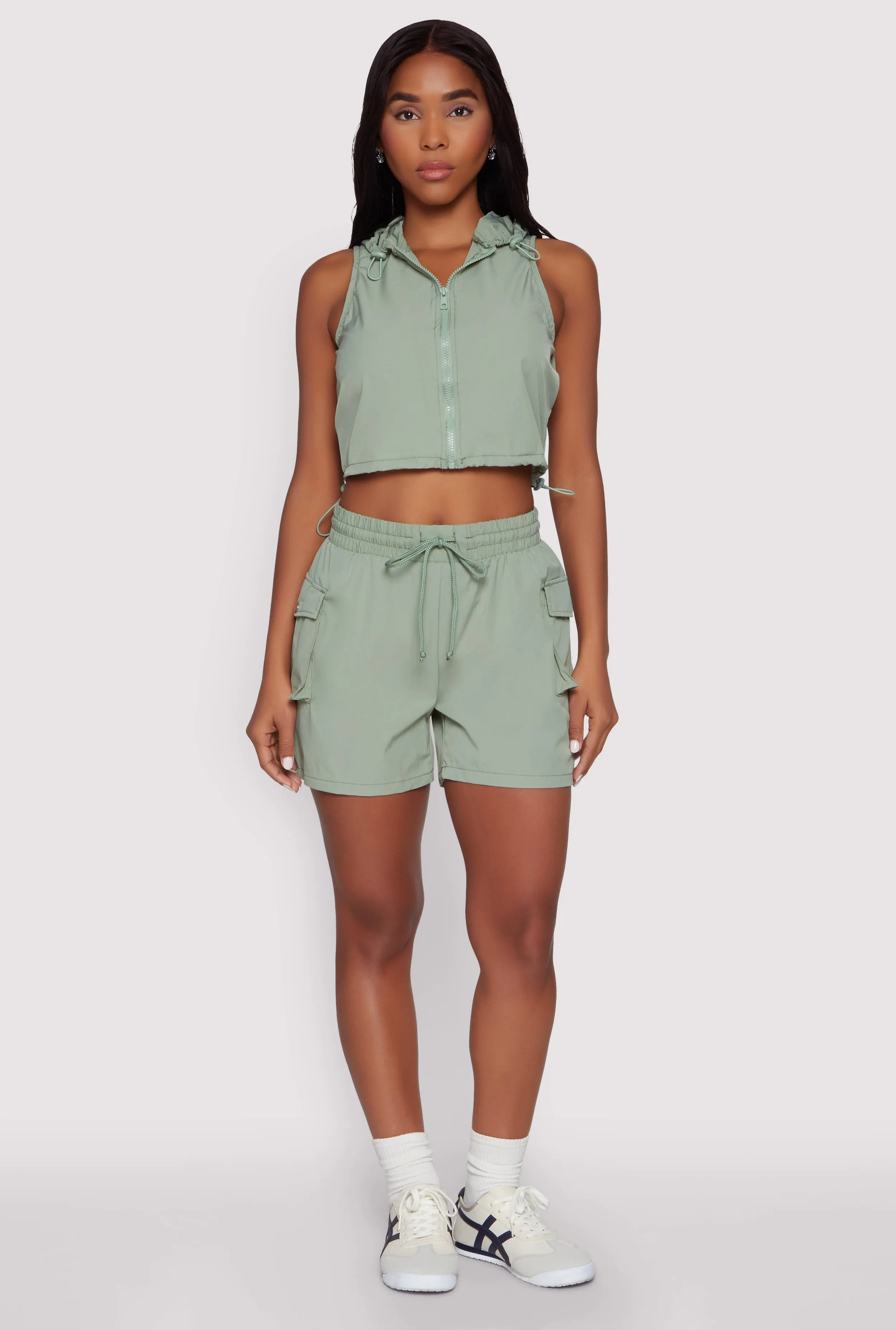 Hooded Drawstring Hem Track Jacket sold by Rainbow product image thumbnail 3