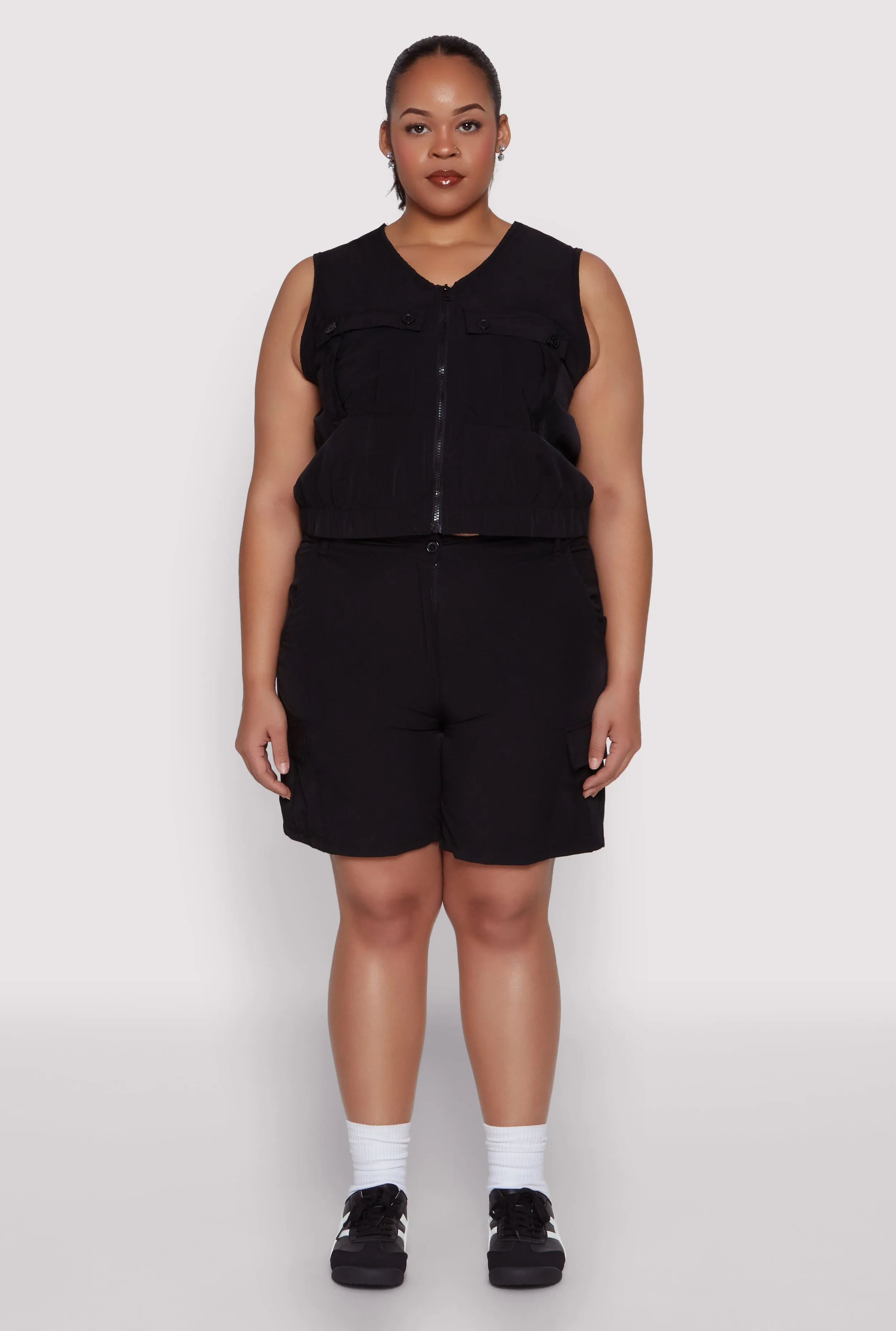 Plus Size Nylon Cargo Shorts sold by Rainbow