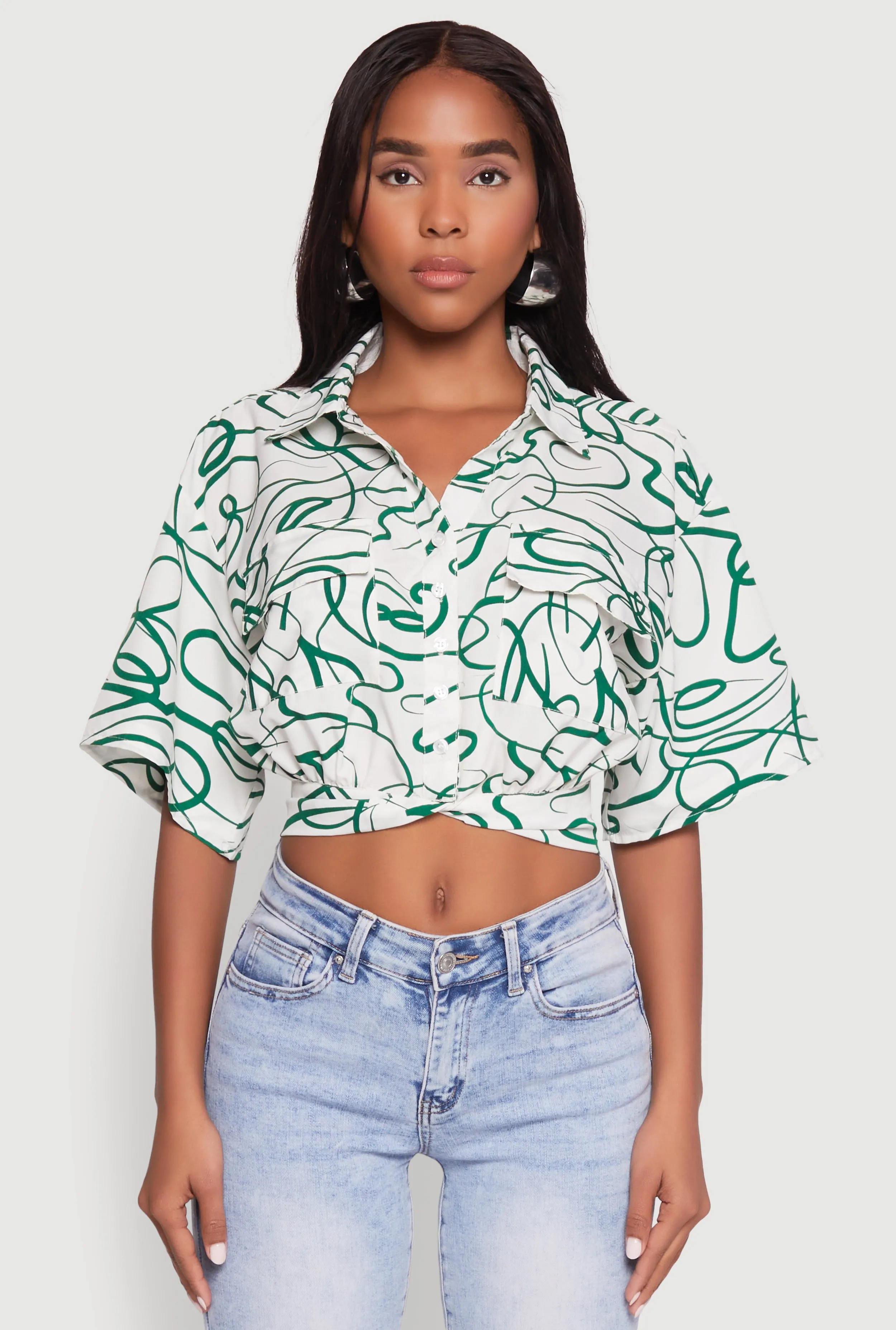 Twist Front Swirl Print Top sold by Rainbow product image thumbnail 2