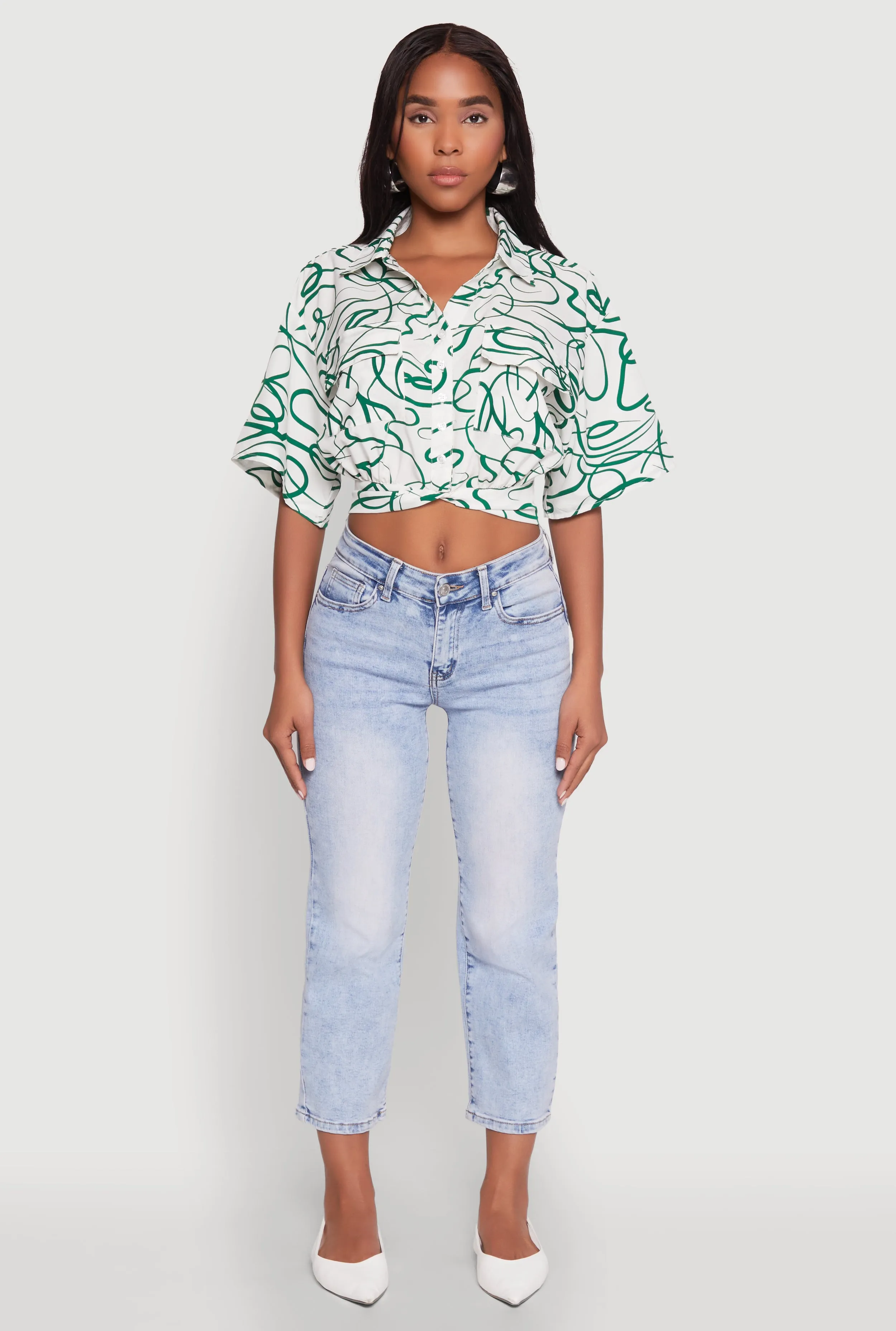 Twist Front Swirl Print Top sold by Rainbow product image thumbnail 3