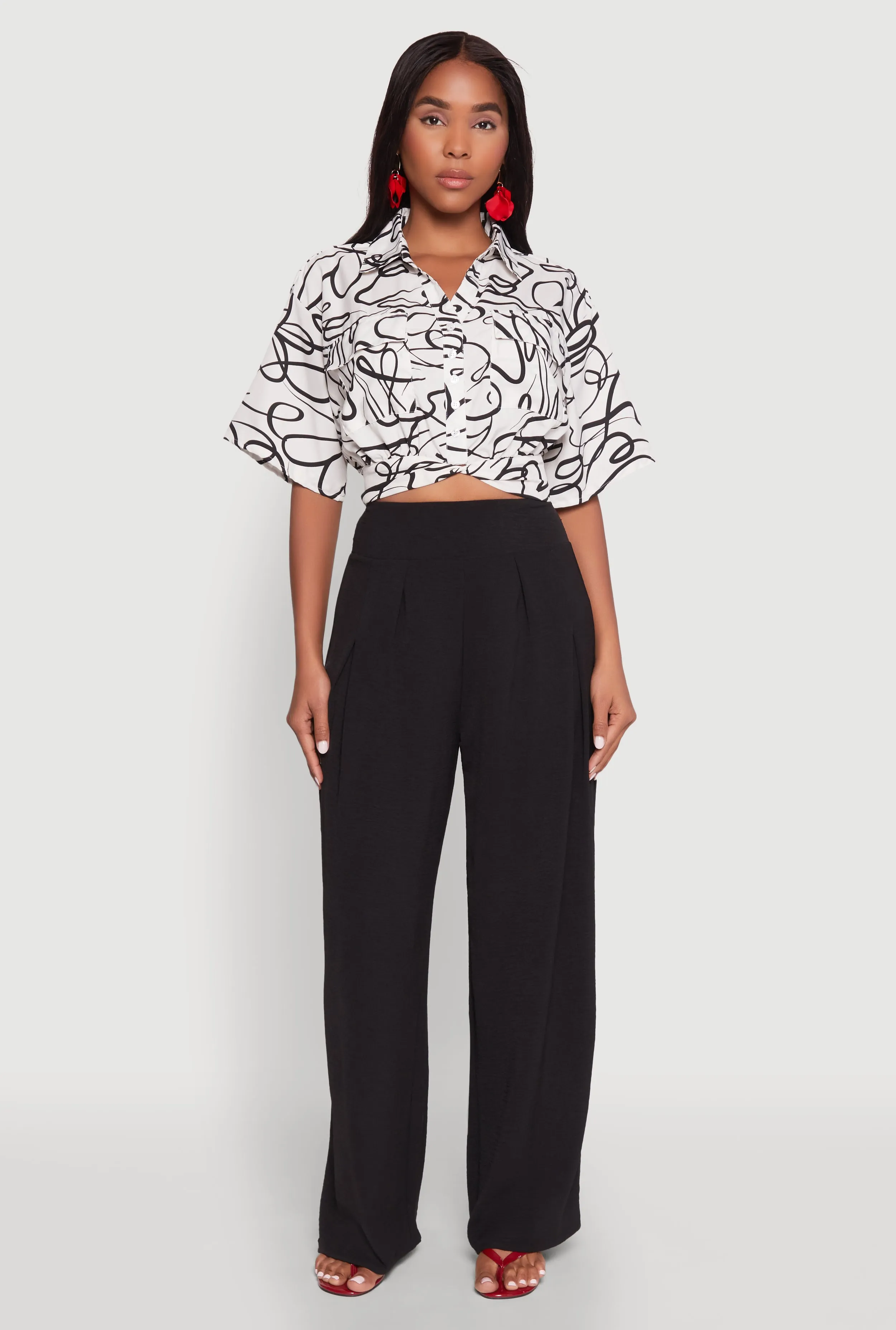 Twist Front Swirl Print Top sold by Rainbow product image thumbnail 3