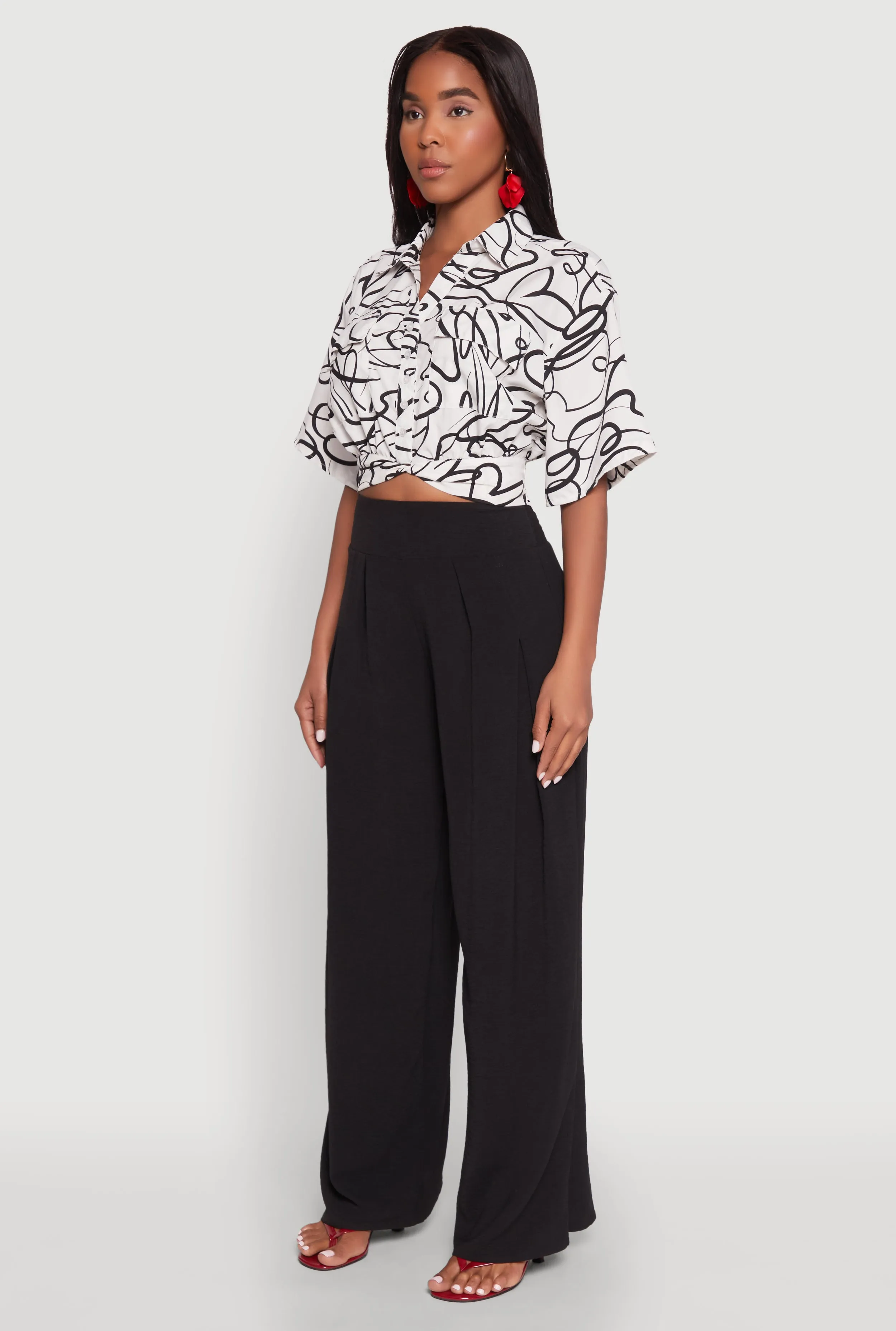 Twist Front Swirl Print Top sold by Rainbow product image thumbnail 5