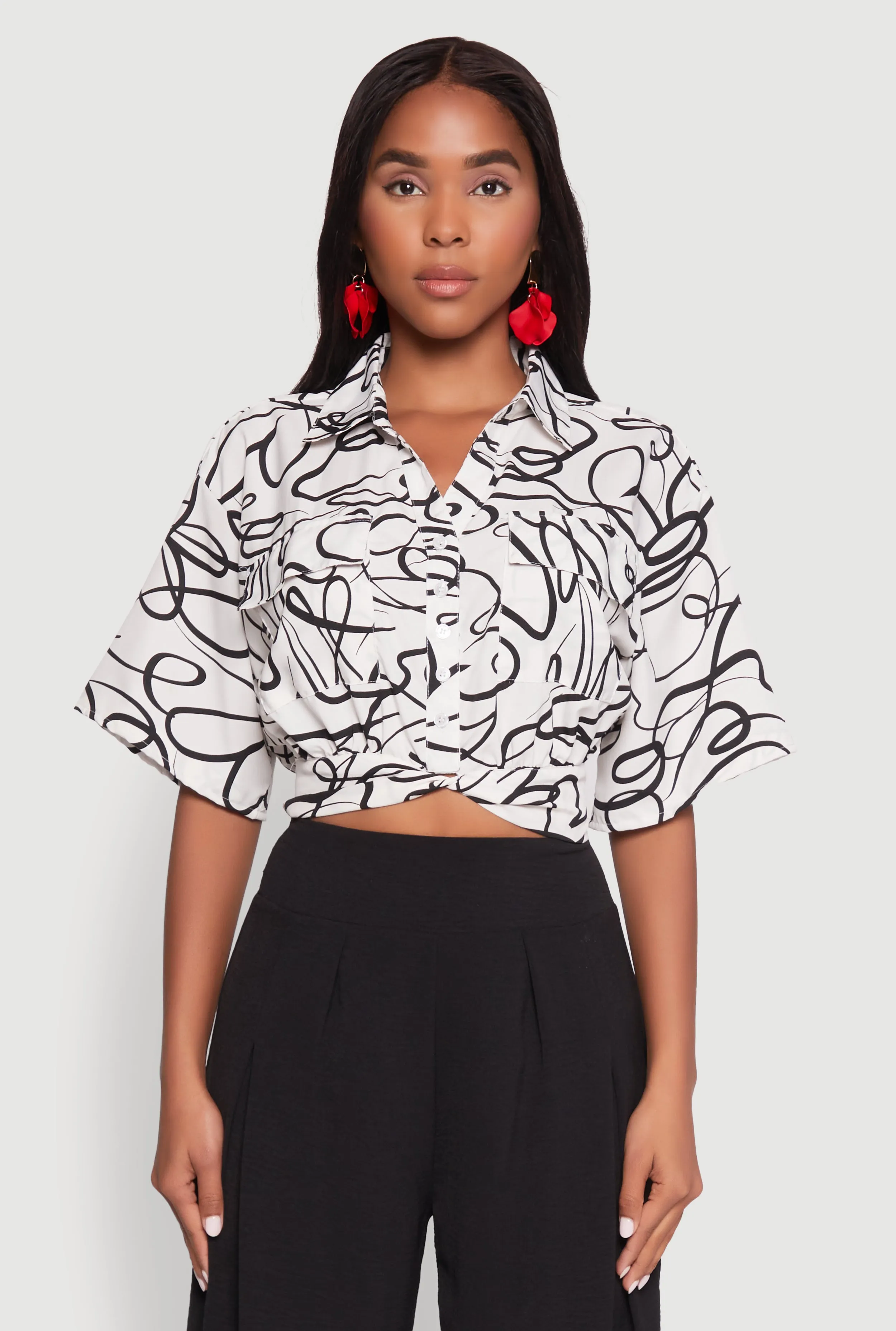 Twist Front Swirl Print Top sold by Rainbow product image thumbnail 2
