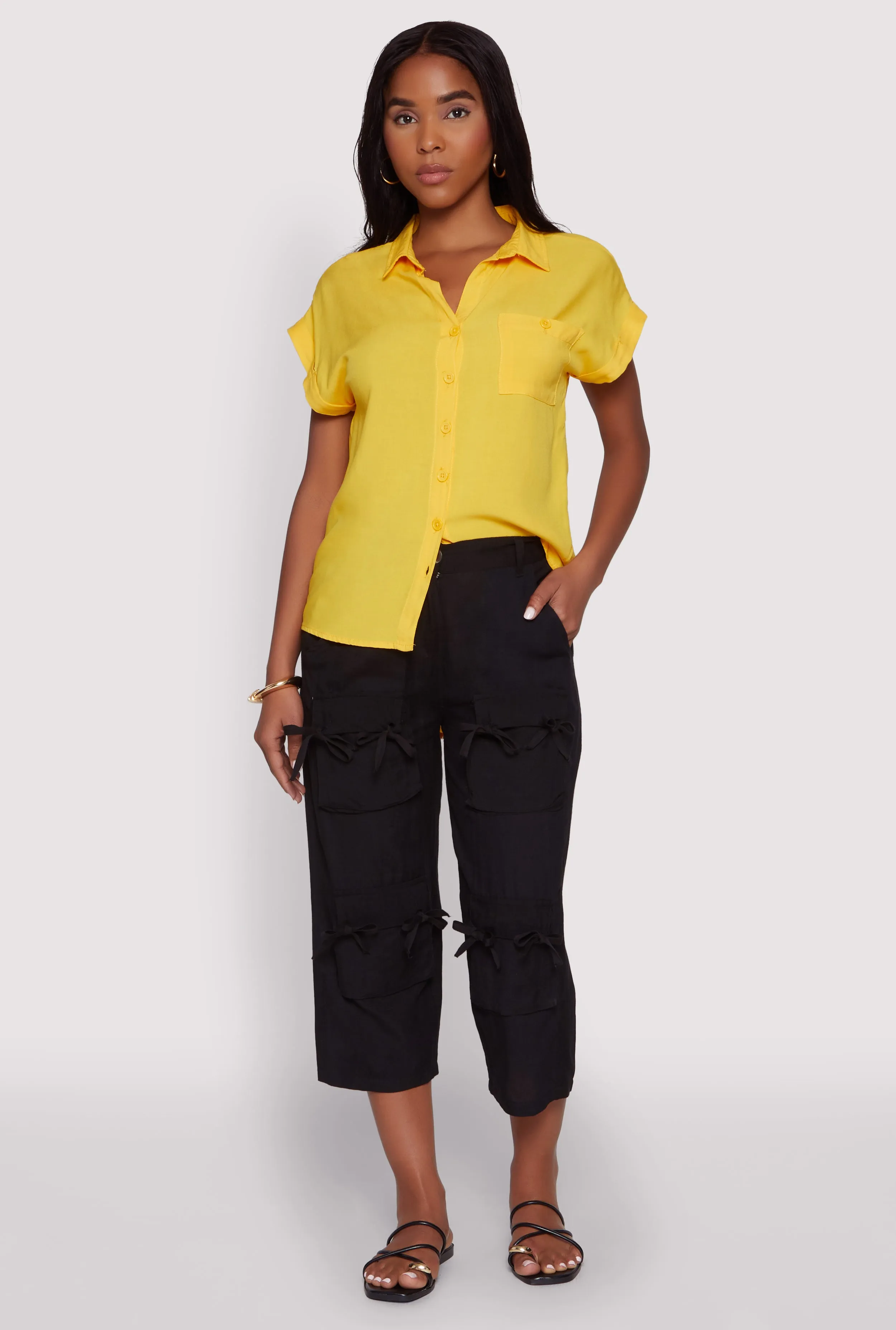 Tie Front Cargo Pocket Capri Pants sold by Rainbow product image thumbnail 2