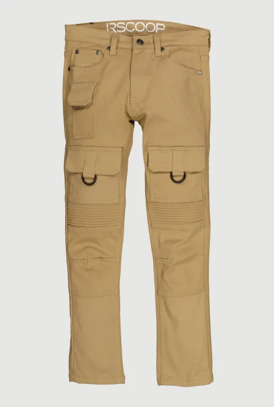 Boys Decorative Stitch Cargo Pocket Moto Pants sold by Rainbow