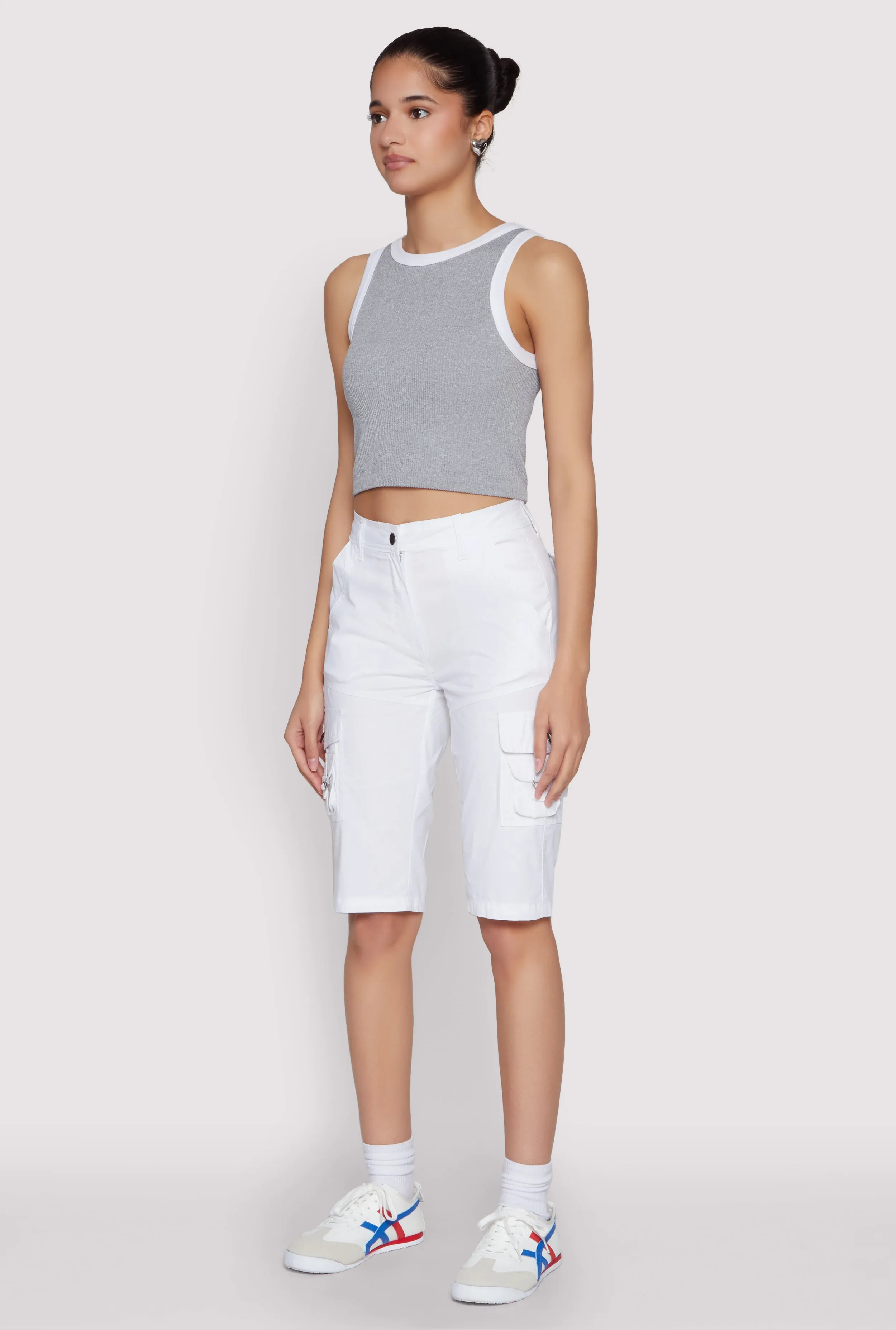 High Waisted Cargo Pocket Bermuda Shorts sold by Rainbow product image thumbnail 3