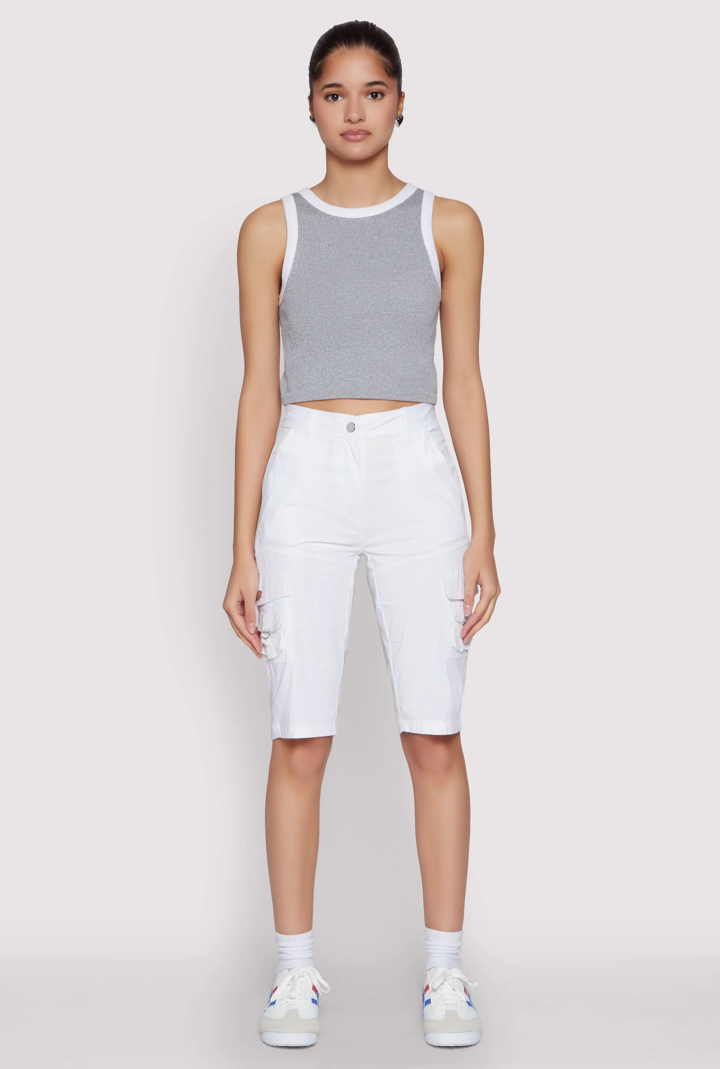 High Waisted Cargo Pocket Bermuda Shorts sold by Rainbow product image thumbnail 2