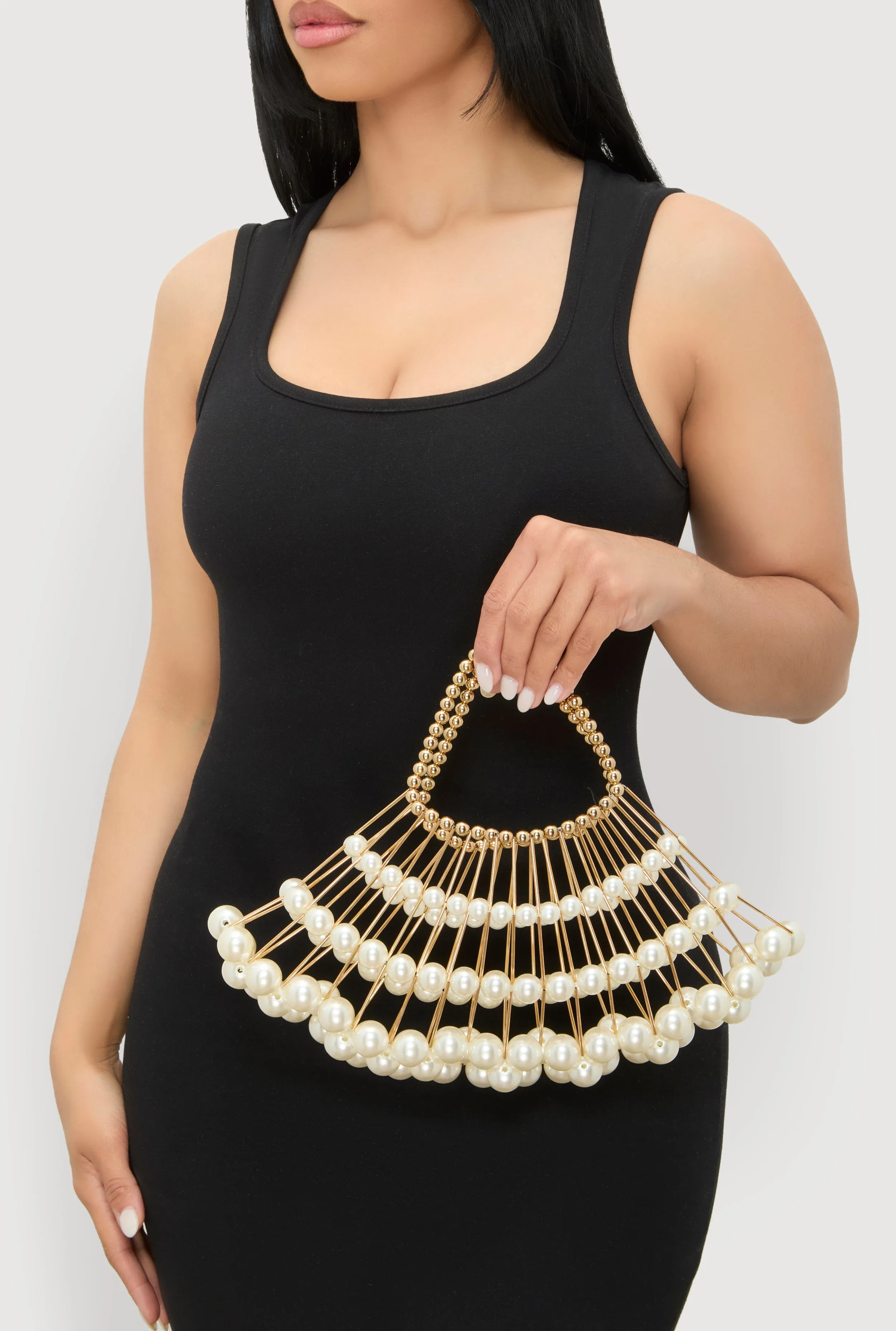 Caged Faux Pearl Handbag sold by Rainbow product image thumbnail 2