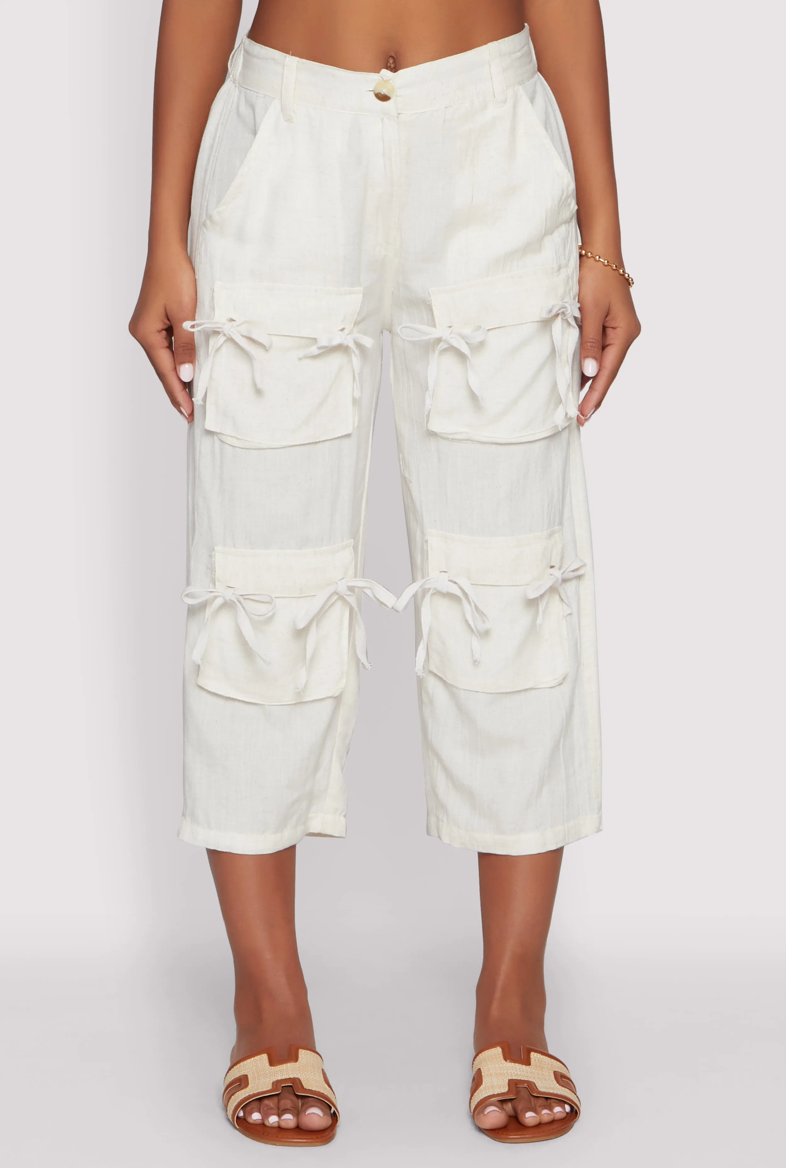 Tie Front Cargo Pocket Capri Pants sold by Rainbow product image thumbnail 5