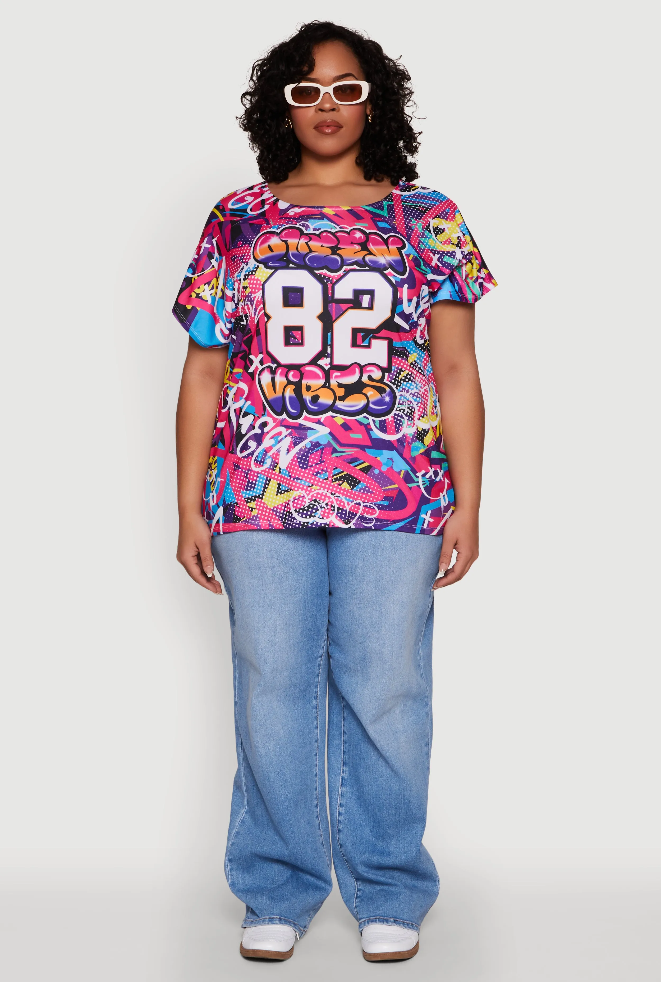 Plus Size Queen Vibes Graphic Tee sold by Rainbow product image thumbnail 3