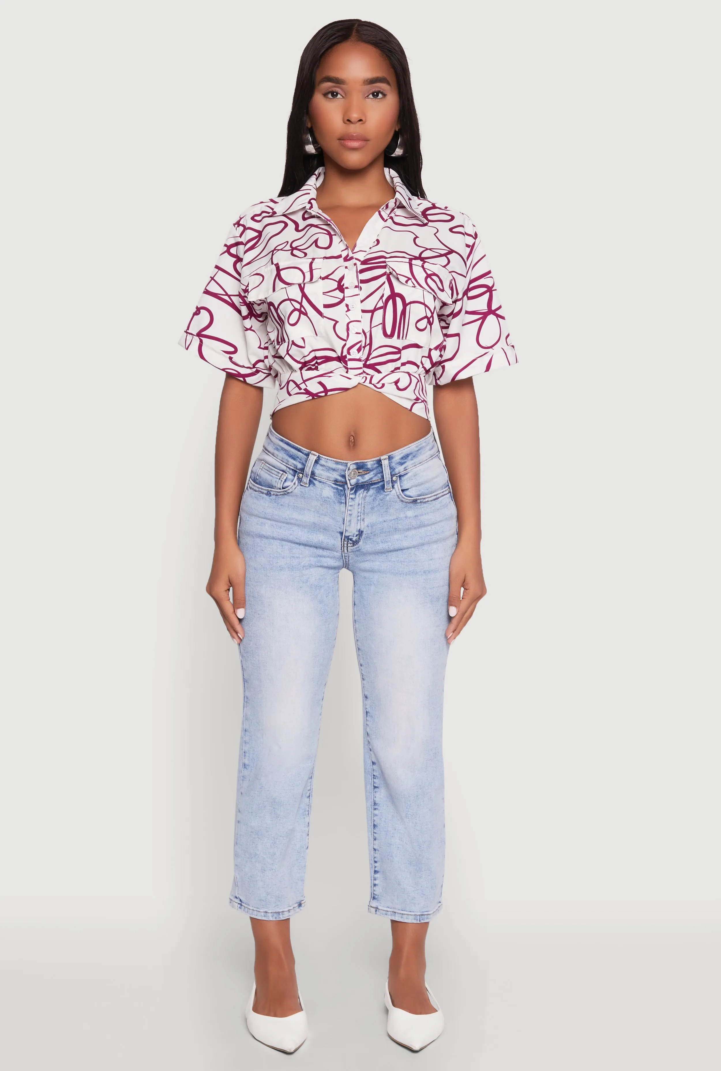 Twist Front Swirl Print Top sold by Rainbow product image thumbnail 3