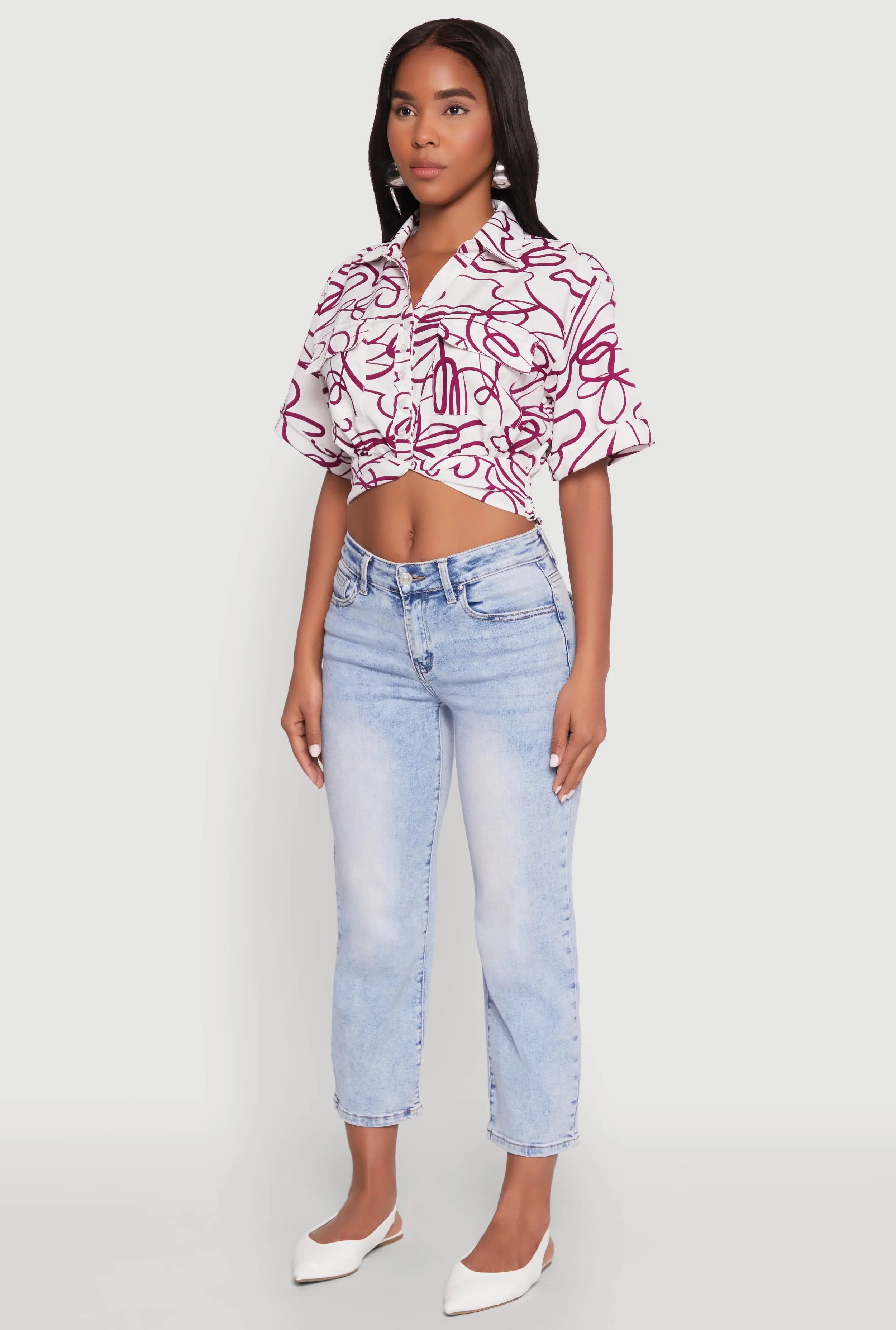 Twist Front Swirl Print Top sold by Rainbow product image thumbnail 5