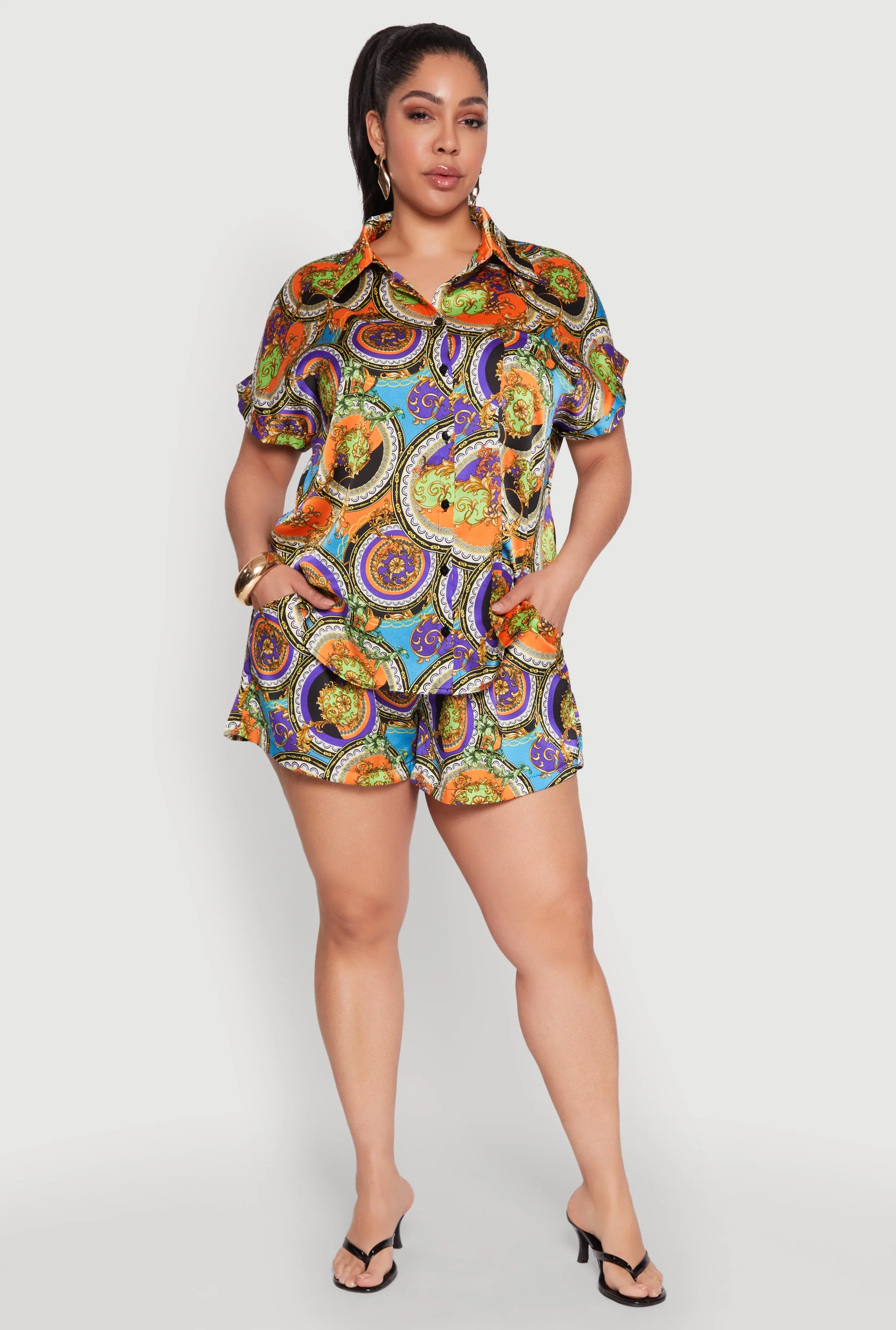 Plus Size Chain Graphic Print Blouse sold by Rainbow product image thumbnail 2
