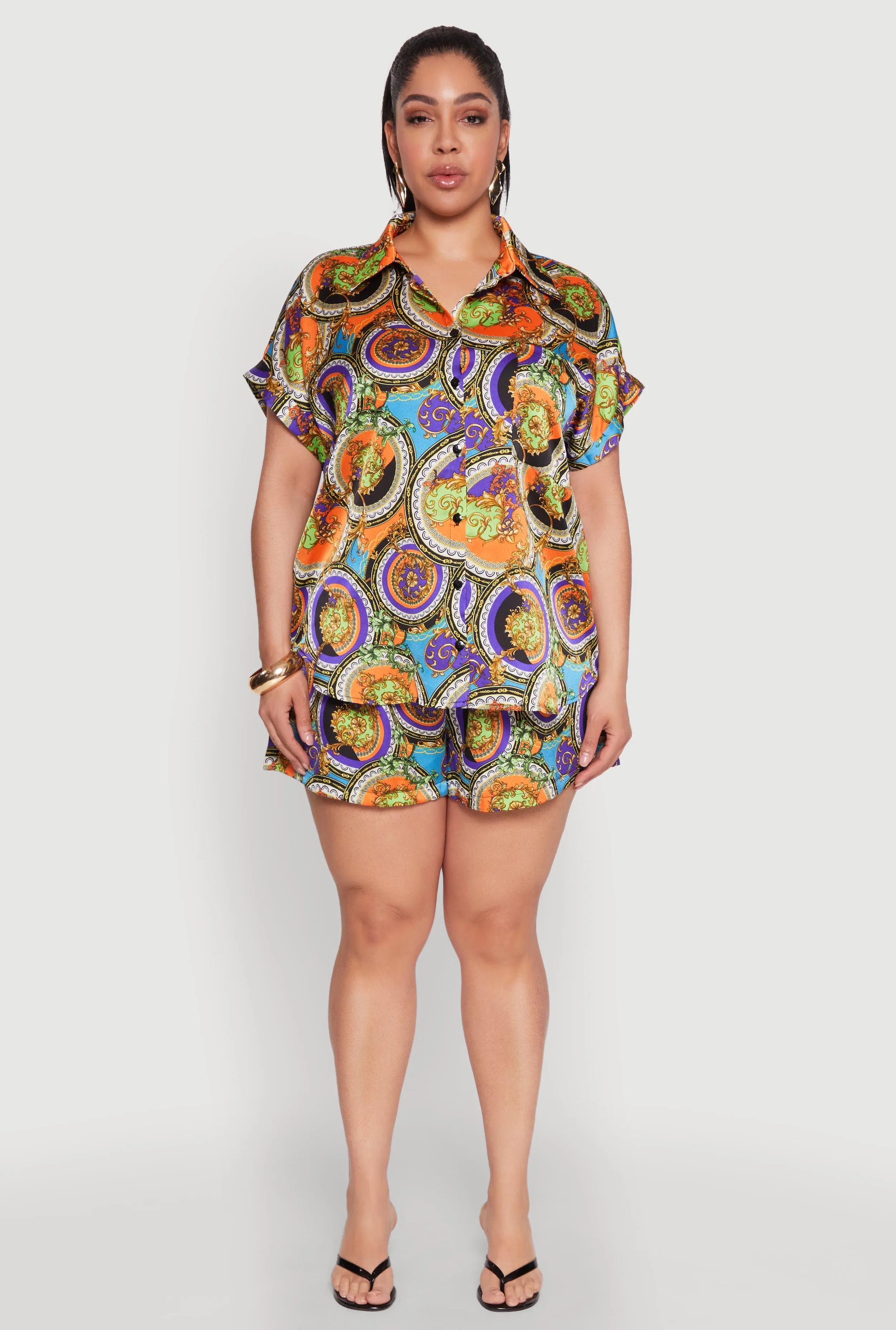 Plus Size Chain Graphic Print Blouse sold by Rainbow product image thumbnail 3