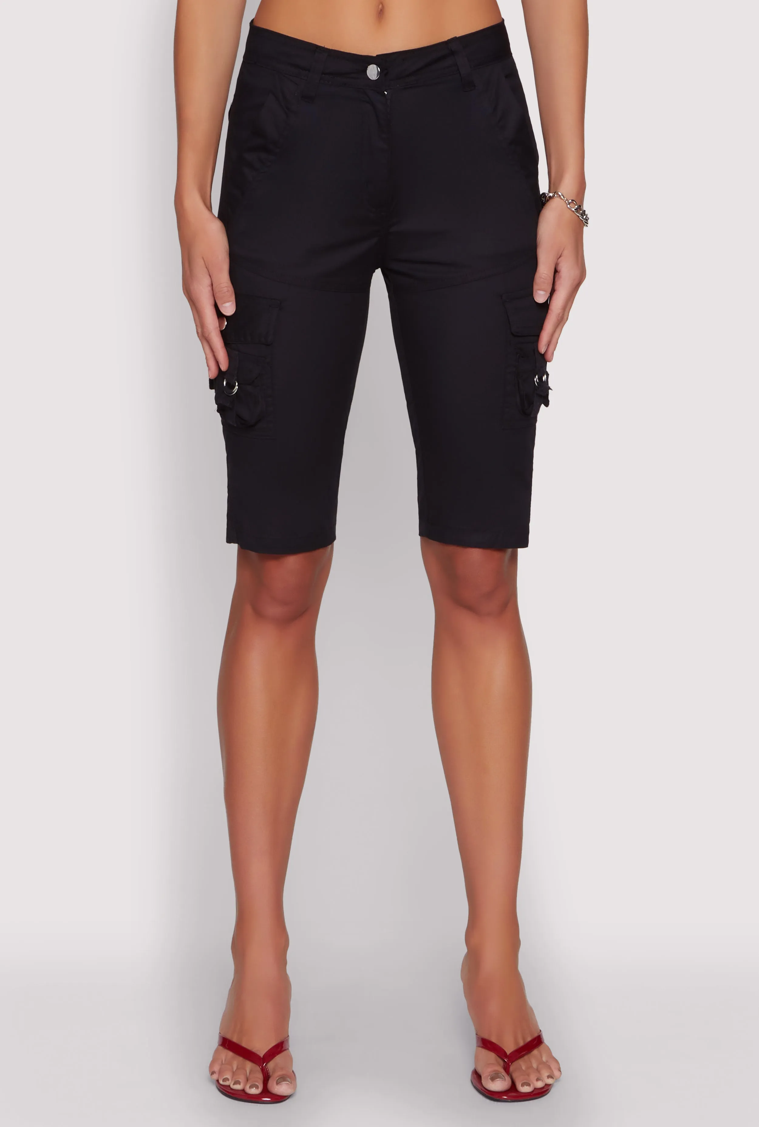 High Waisted Cargo Pocket Bermuda Shorts sold by Rainbow product image thumbnail 5