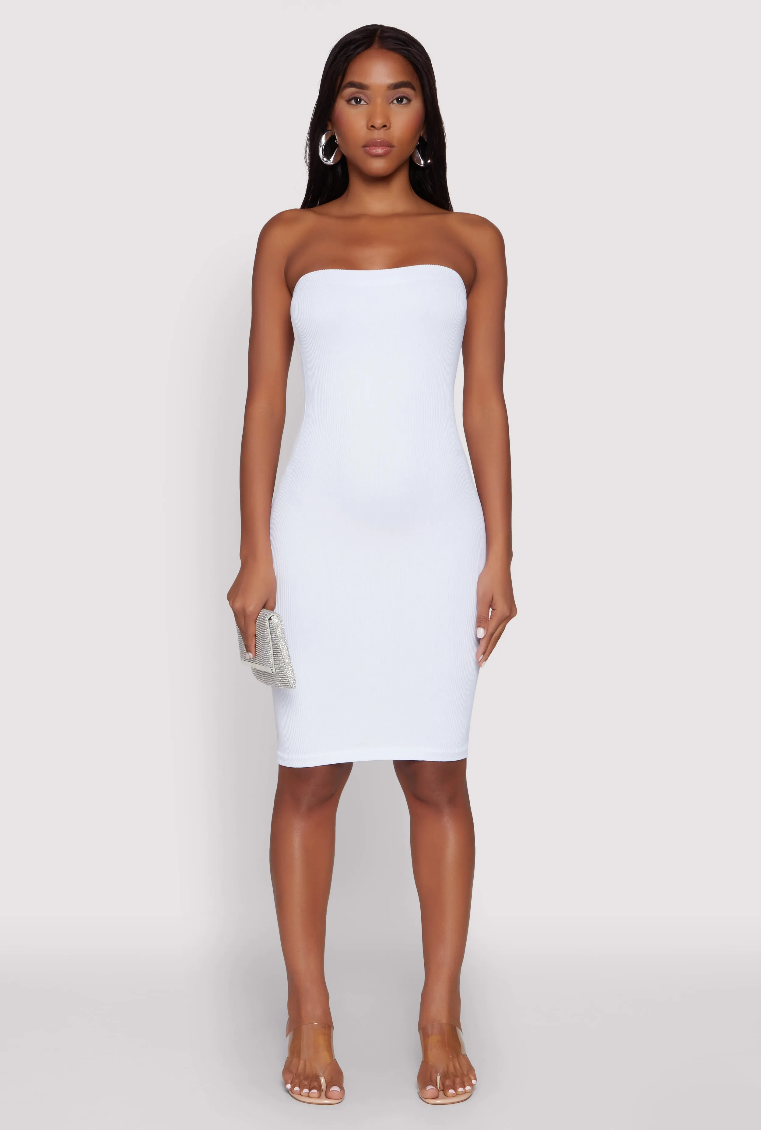 Seamless Rib Knit Tube Midi Dress sold by Rainbow product image thumbnail 2