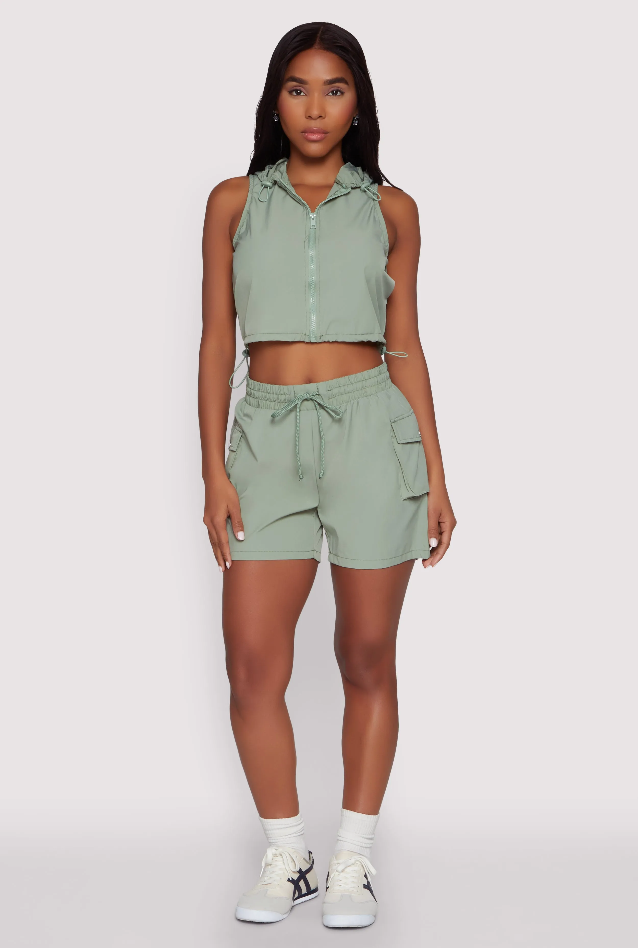 Drawstring Waist Cargo Pocket Shorts sold by Rainbow product image thumbnail 2