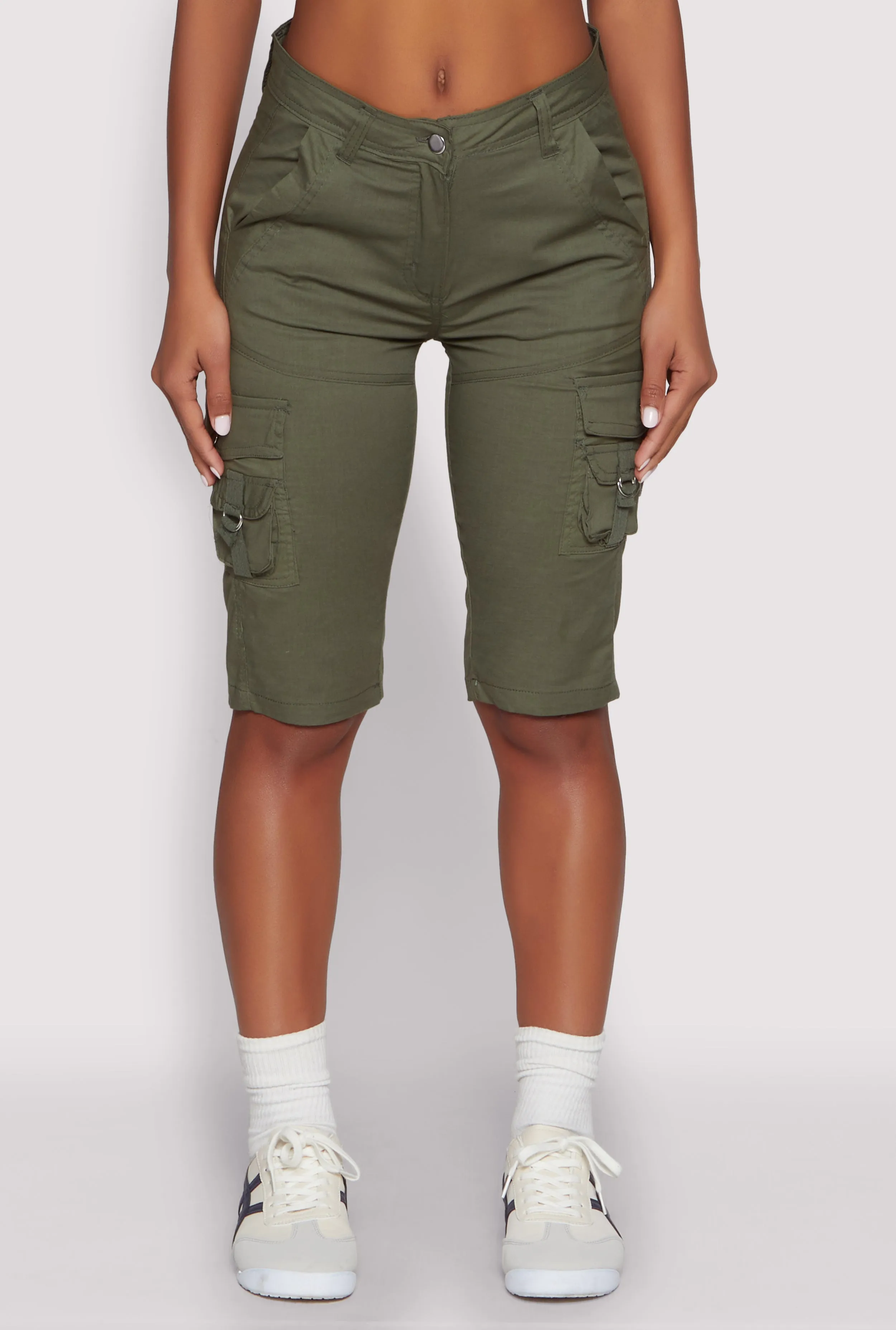 High Waisted Cargo Pocket Bermuda Shorts sold by Rainbow product image thumbnail 5