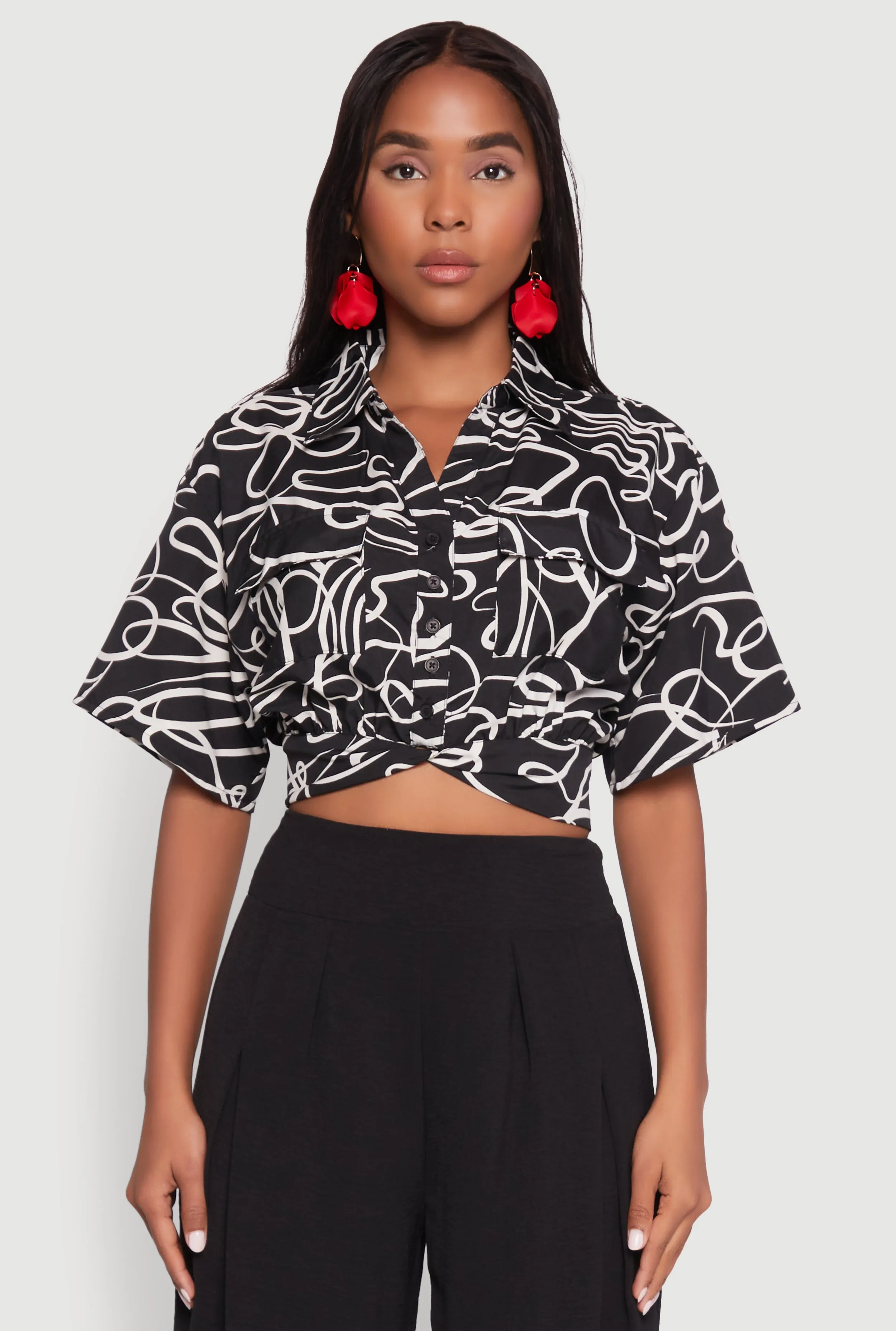 Twist Front Swirl Print Top sold by Rainbow product image thumbnail 2