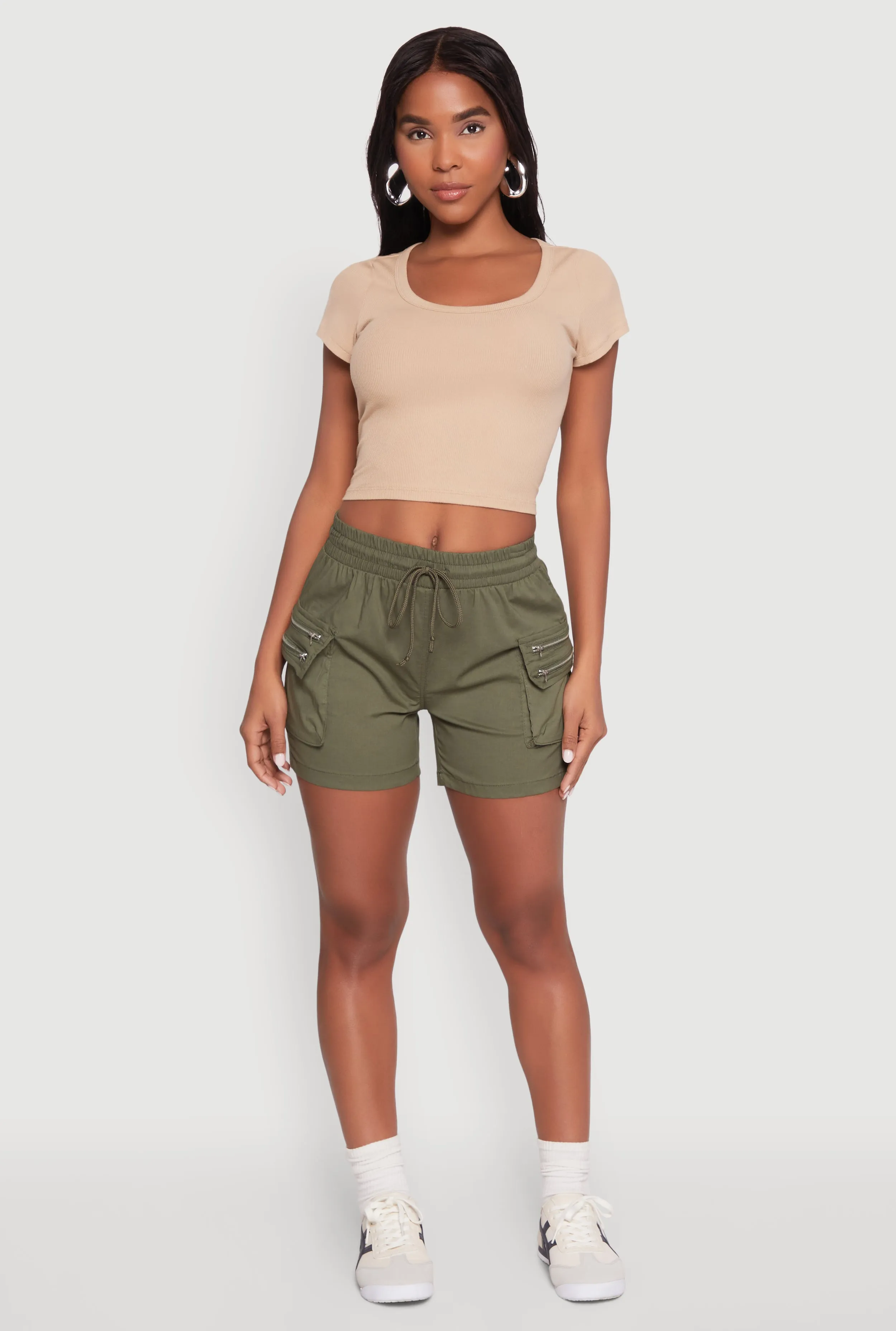 Zipper Cargo Pocket Shorts sold by Rainbow